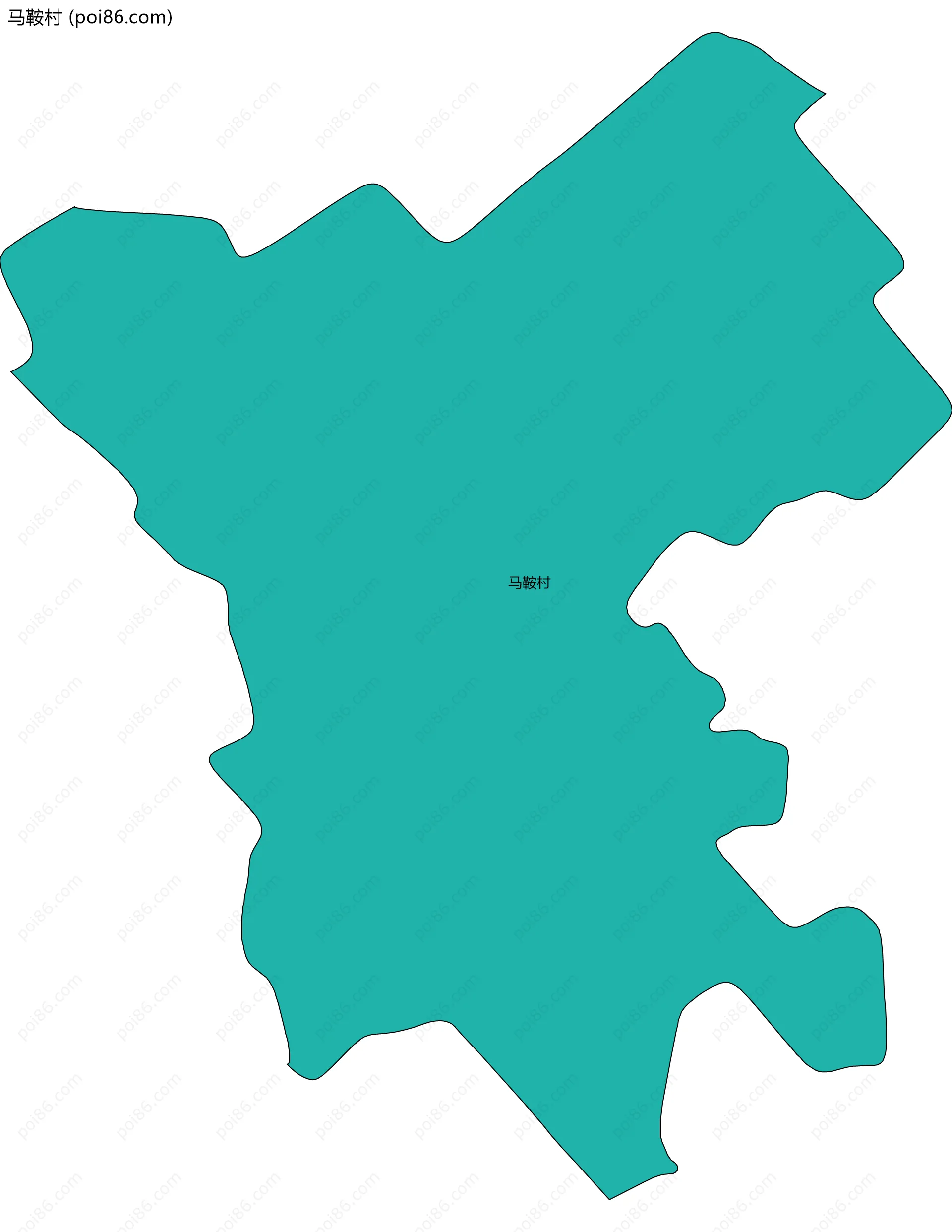 马鞍村边界地图