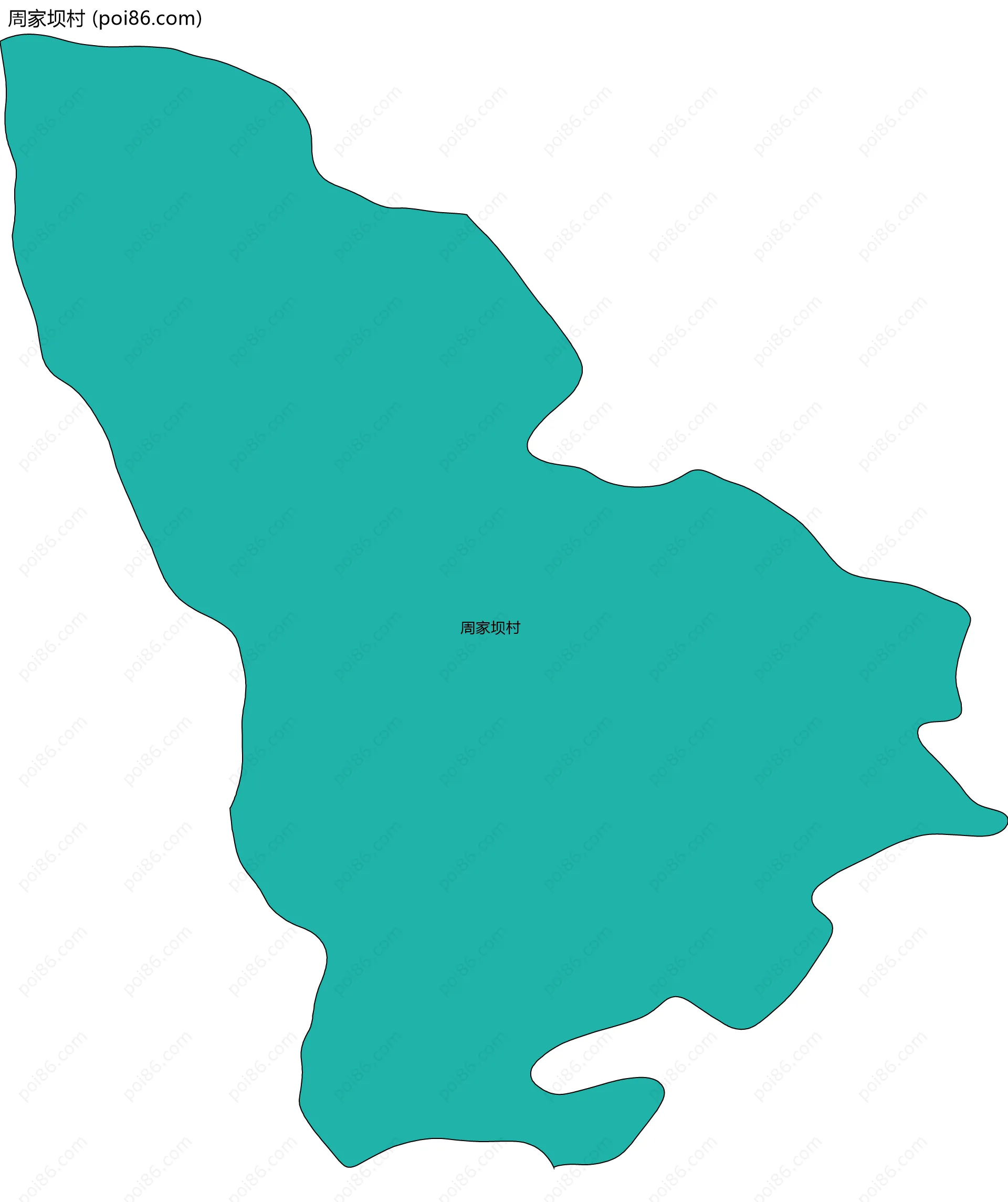 周家坝村边界地图