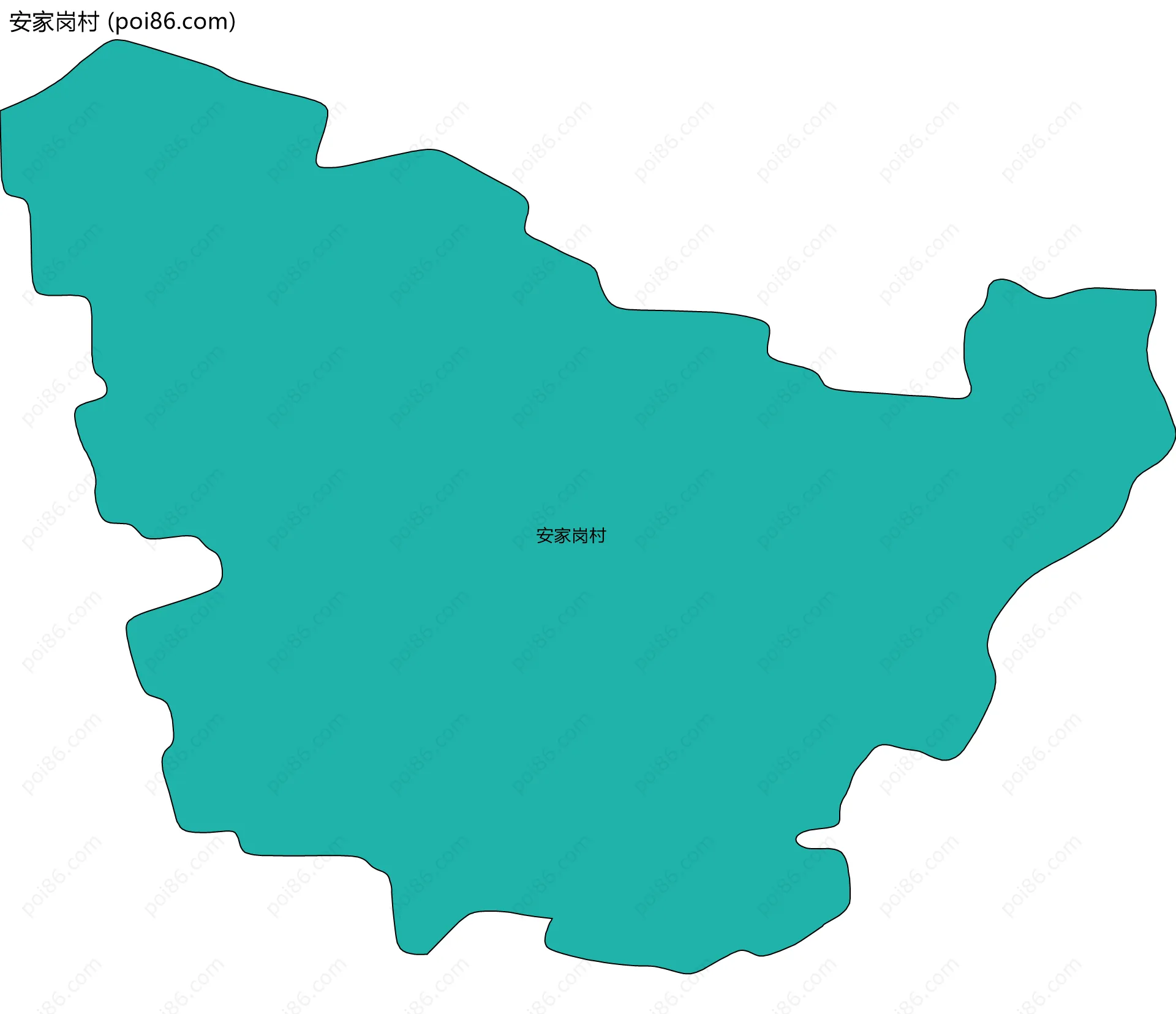 安家岗村边界地图