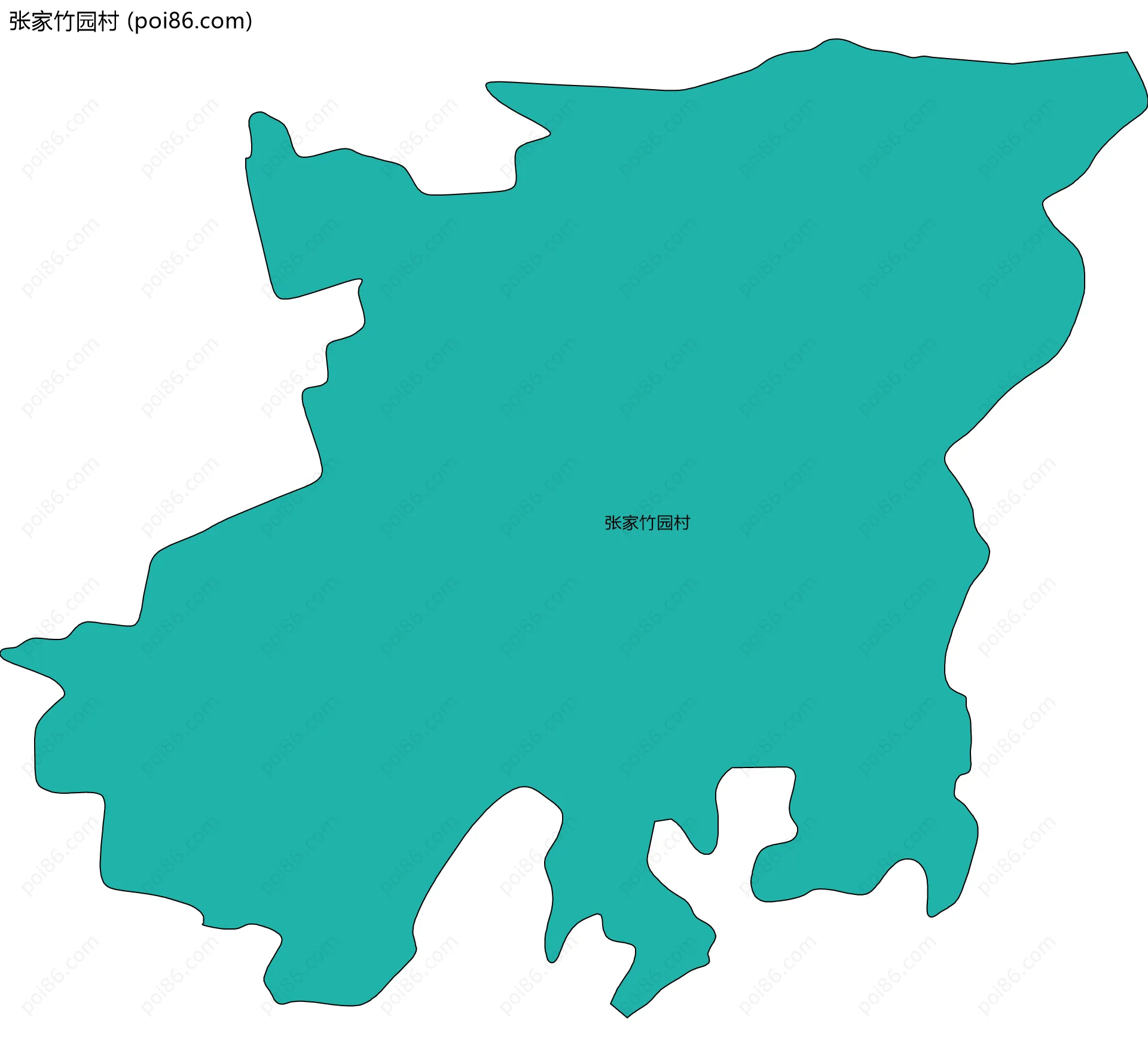 张家竹园村边界地图