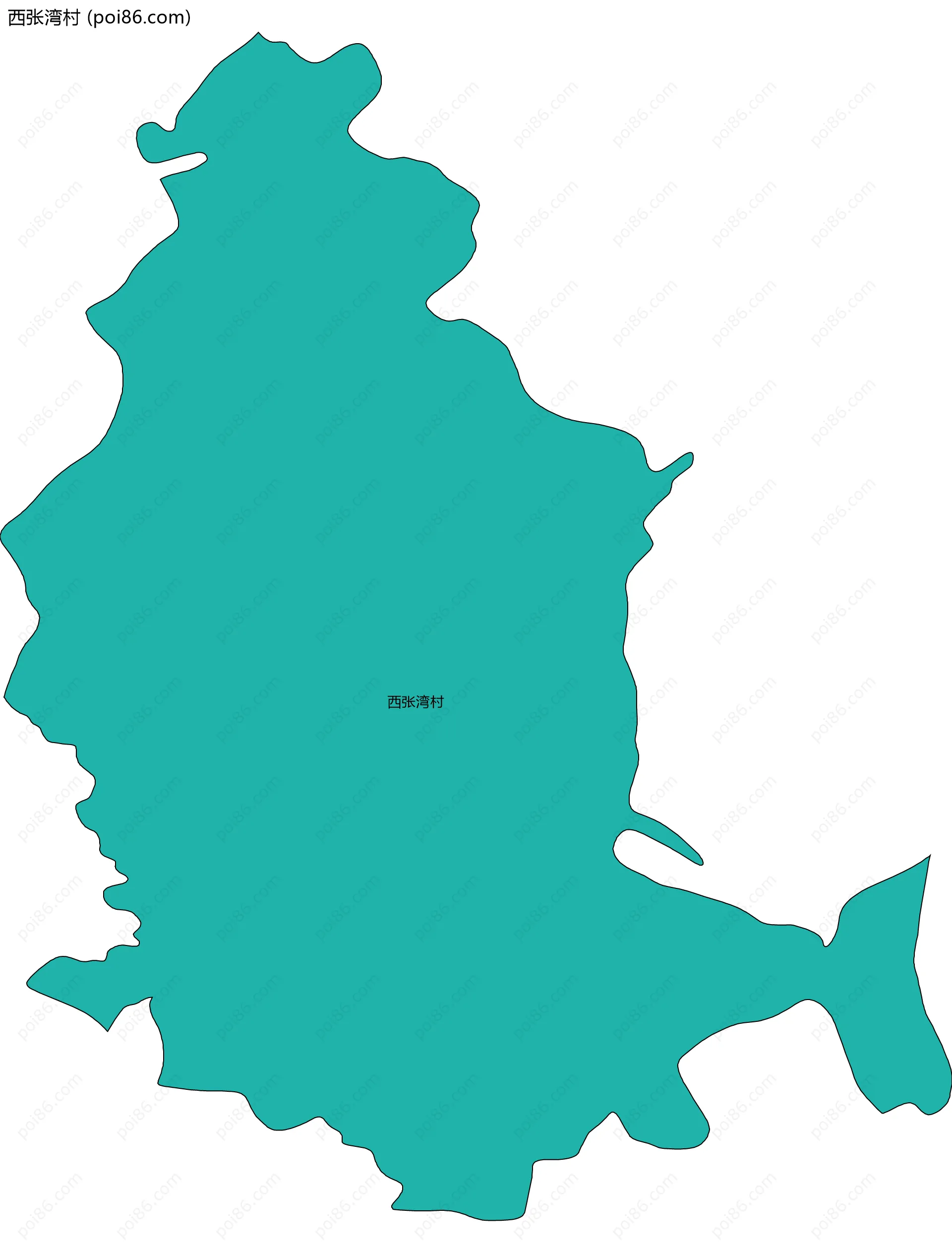 西张湾村边界地图