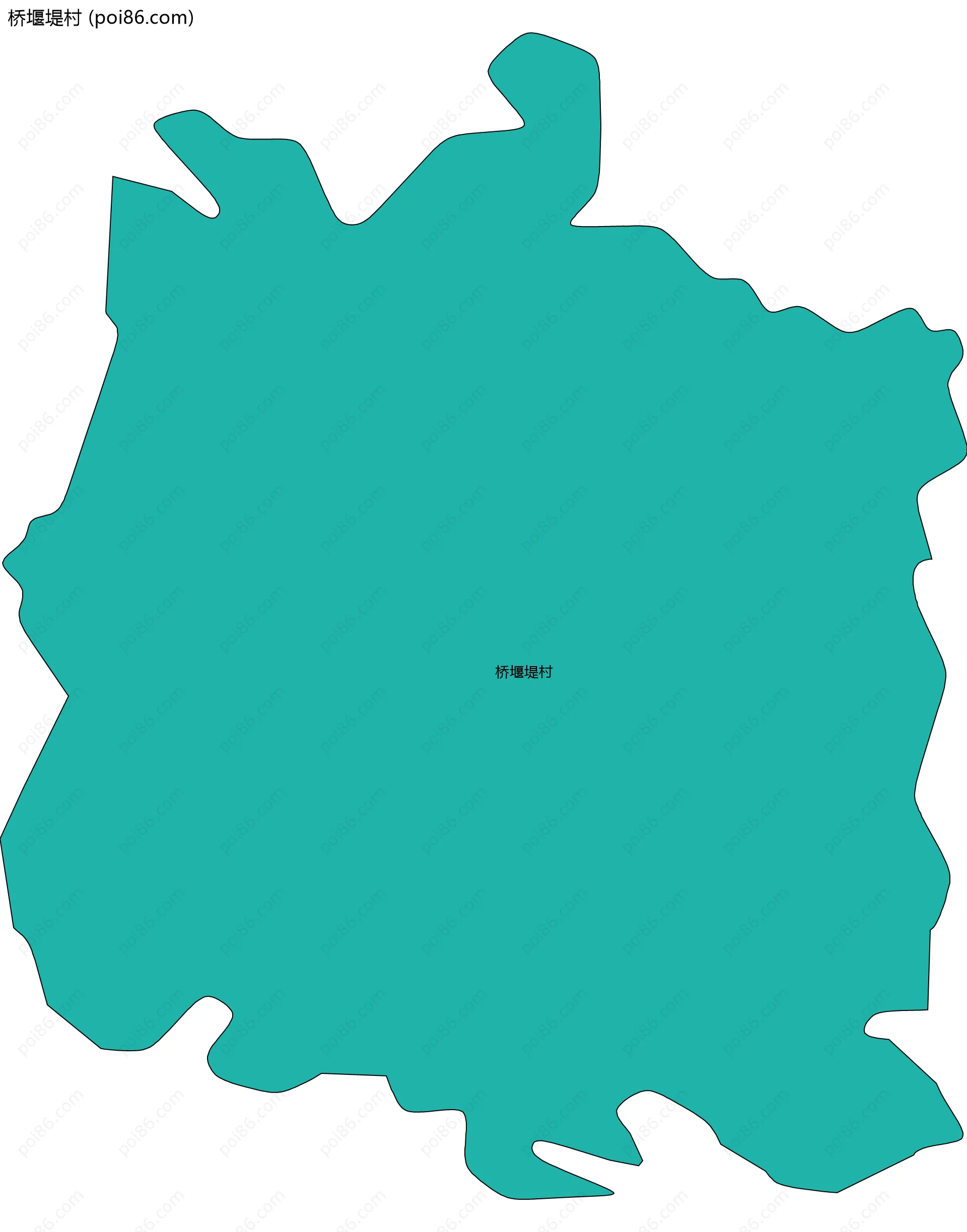 桥堰堤村边界地图