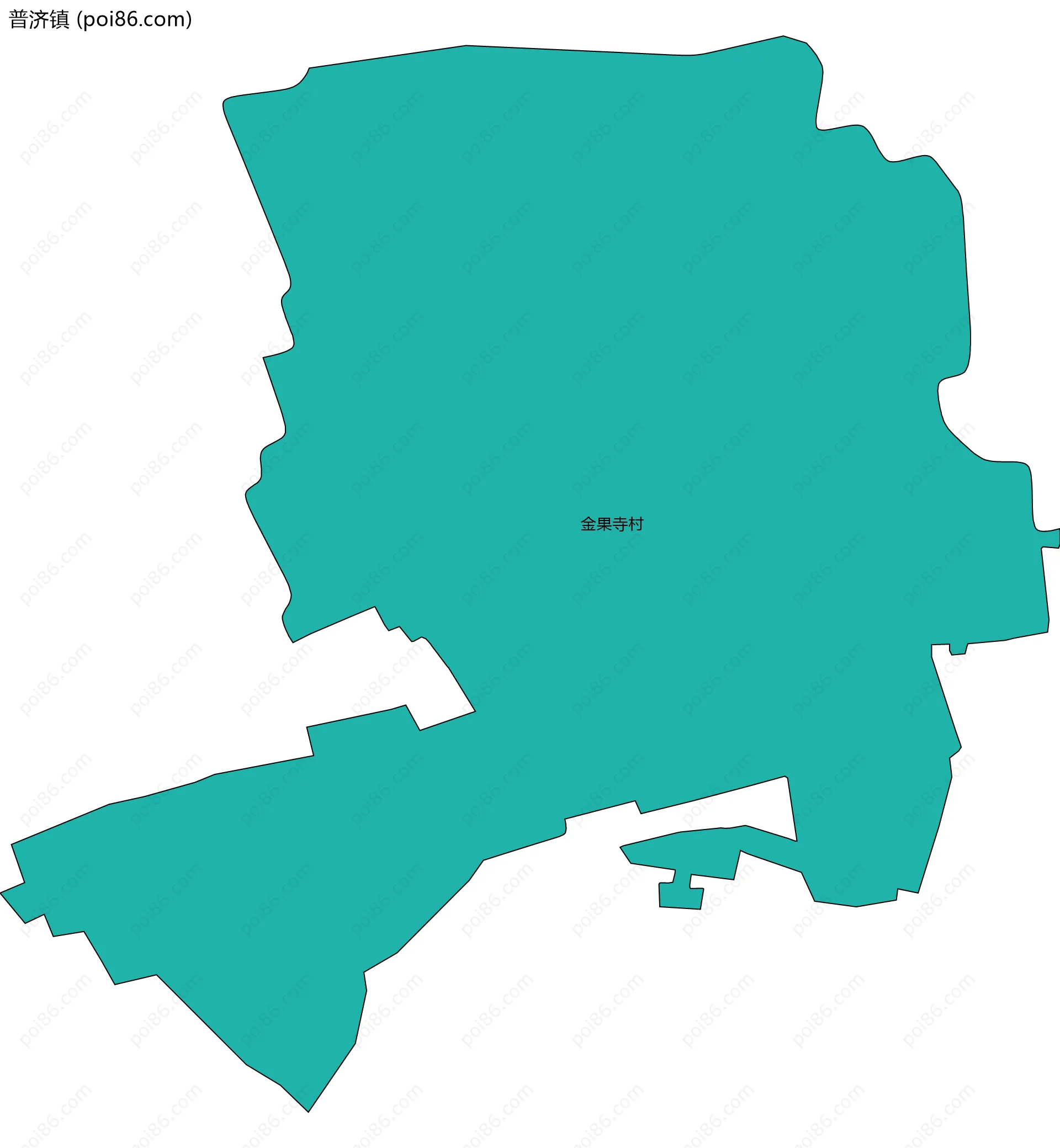 普济镇边界地图(五级行政区划)