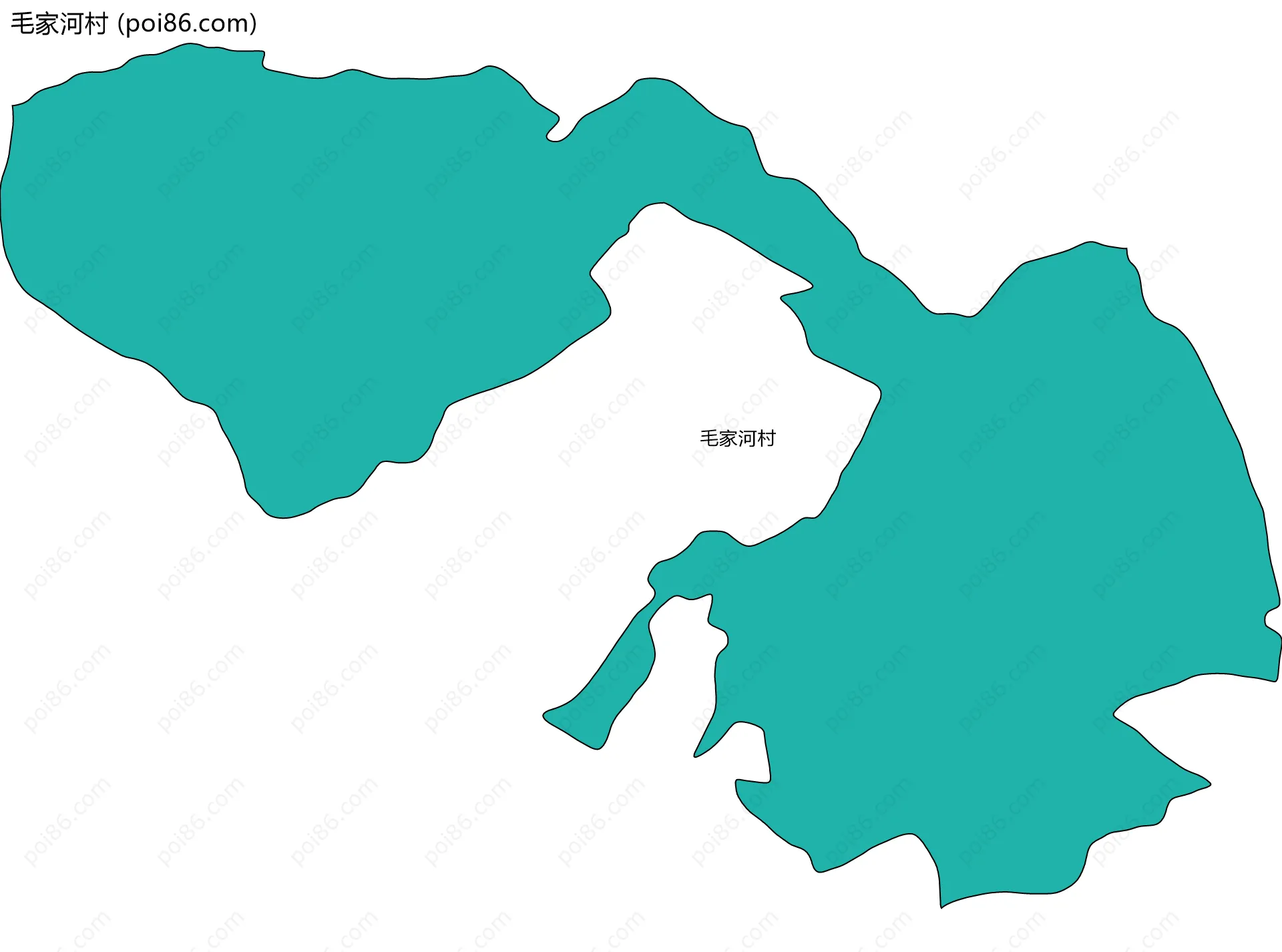 毛家河村边界地图