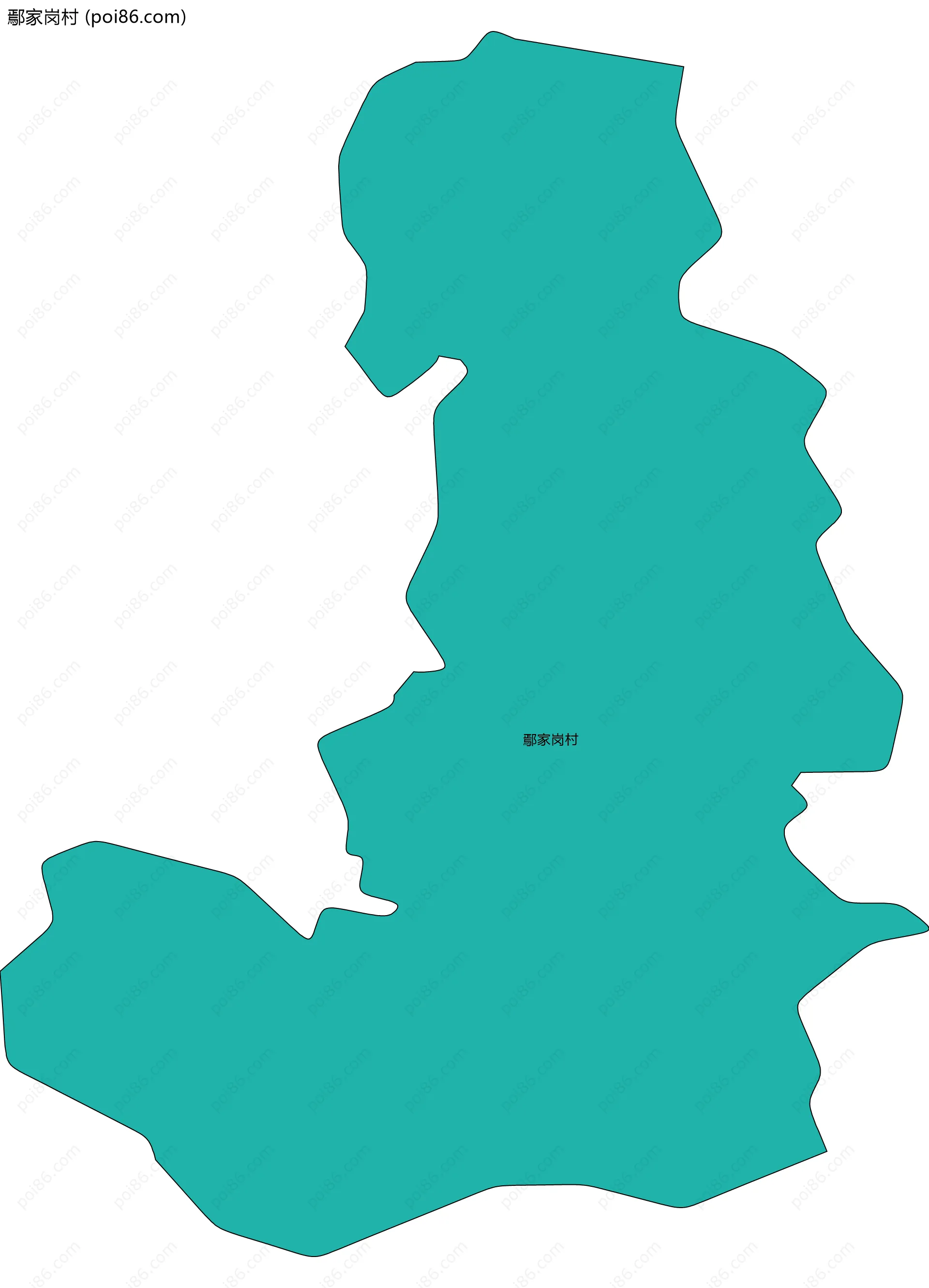 鄢家岗村边界地图