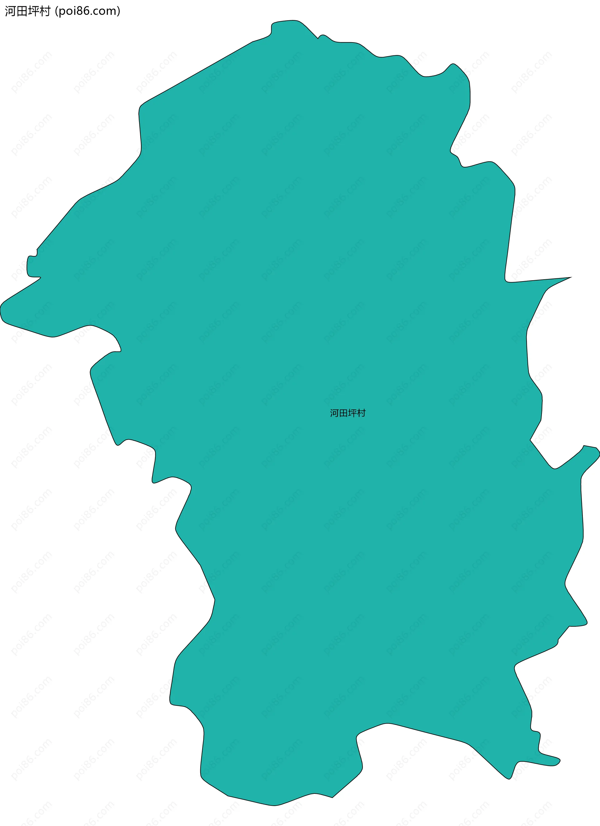 河田坪村边界地图