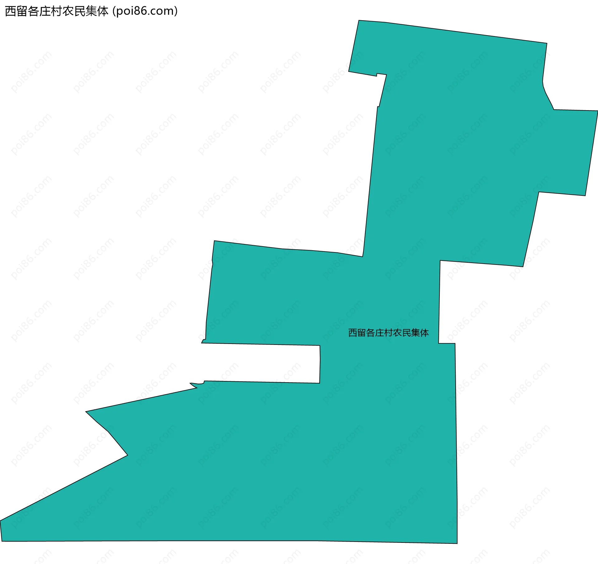 西留各庄村农民集体边界地图