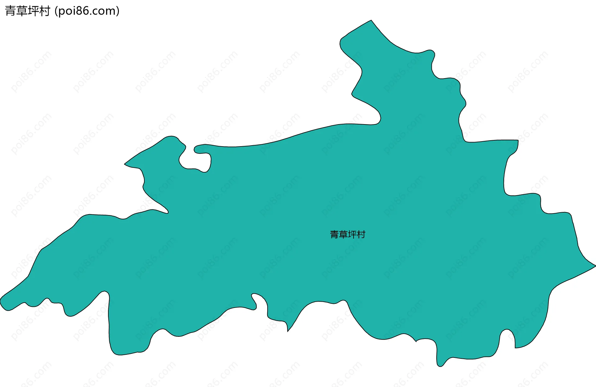 青草坪村边界地图