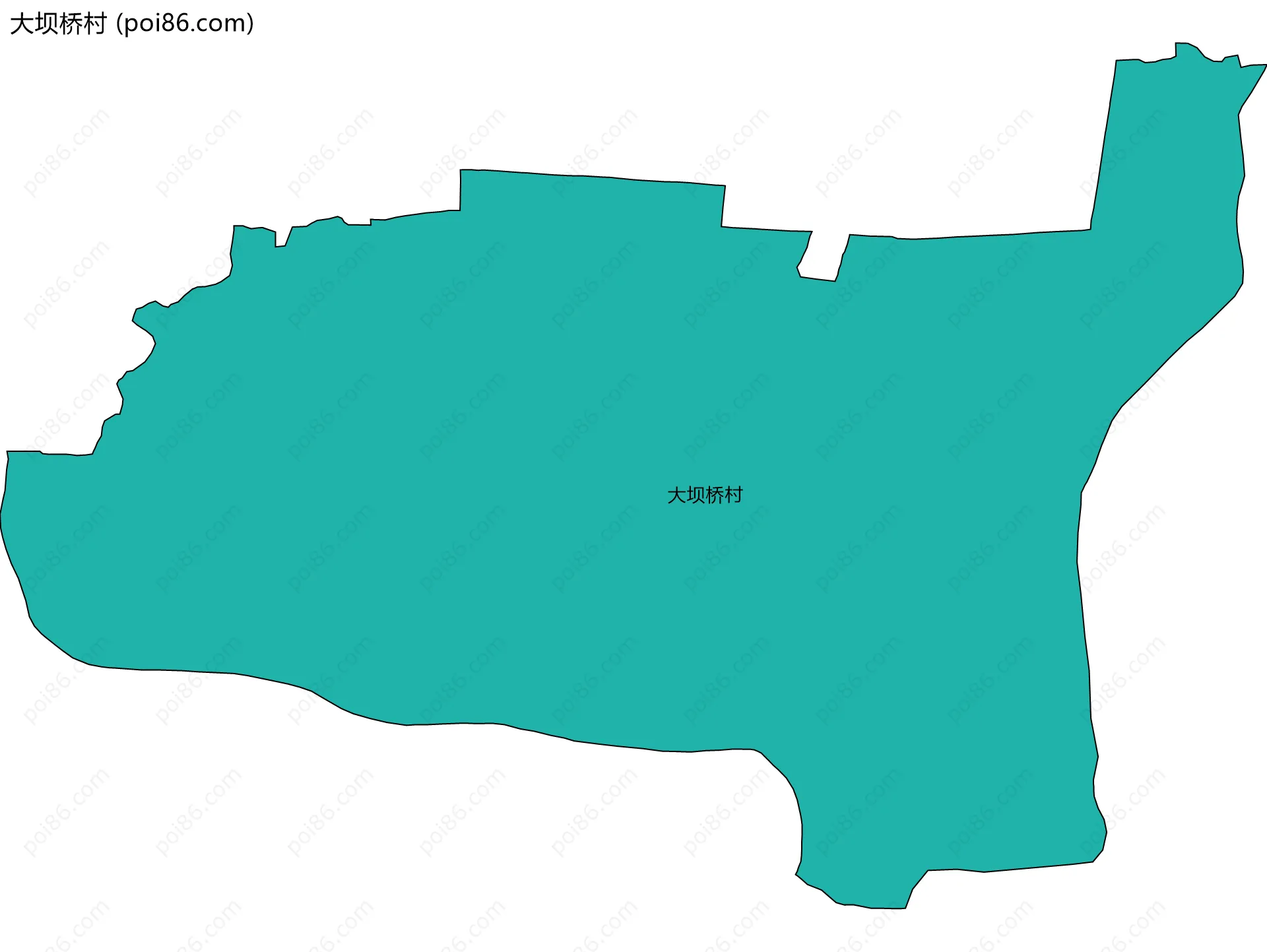 大坝桥村边界地图