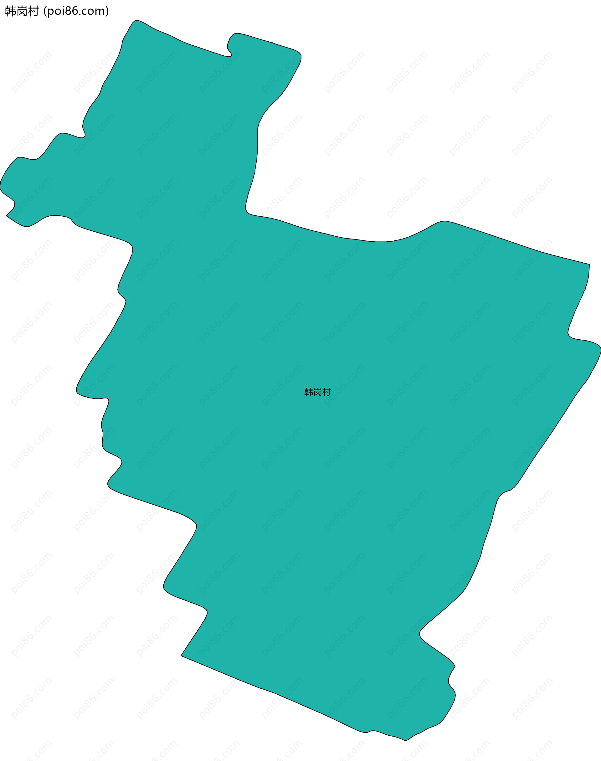 韩岗村边界地图