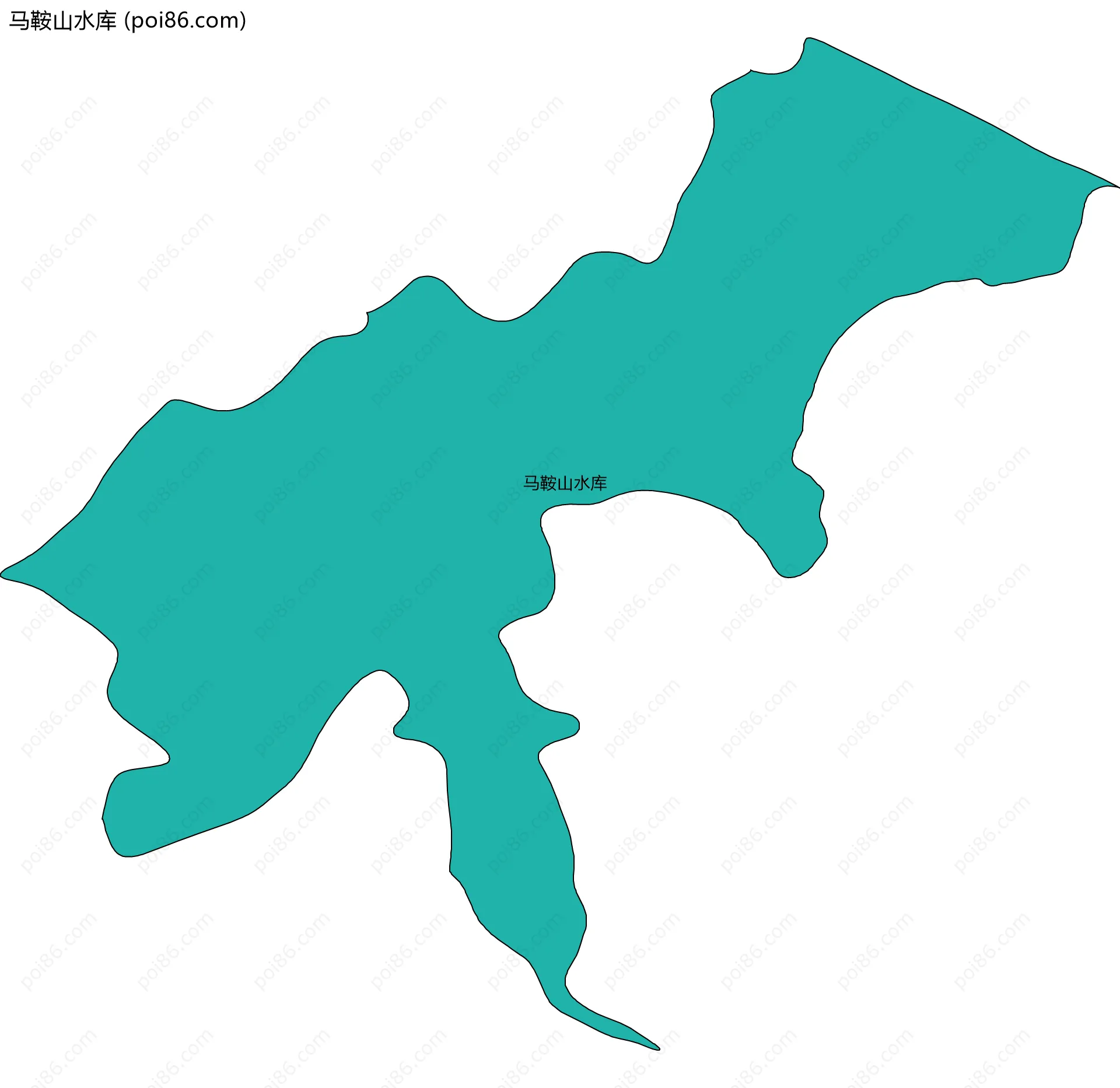 马鞍山水库边界地图