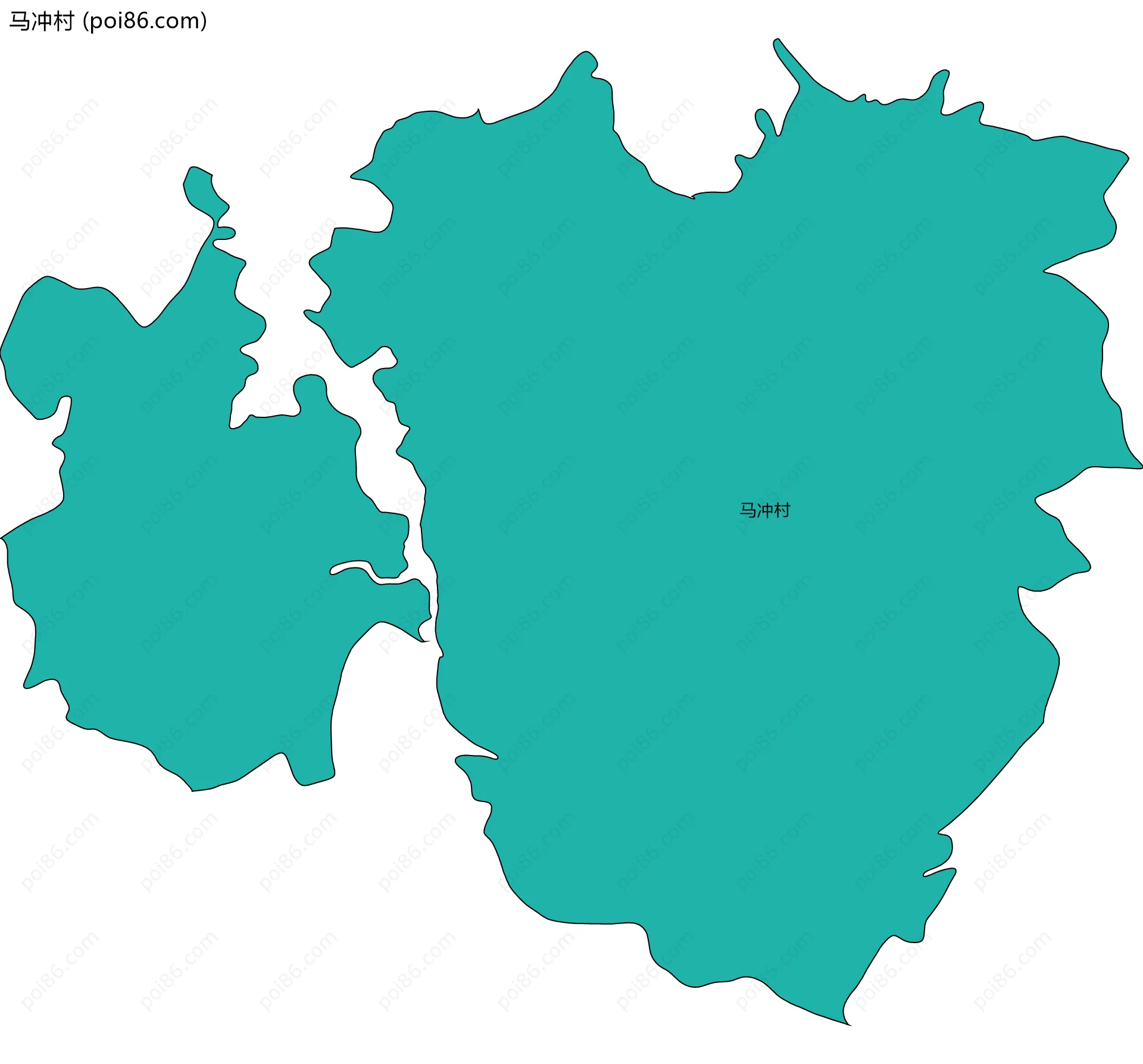 马冲村边界地图