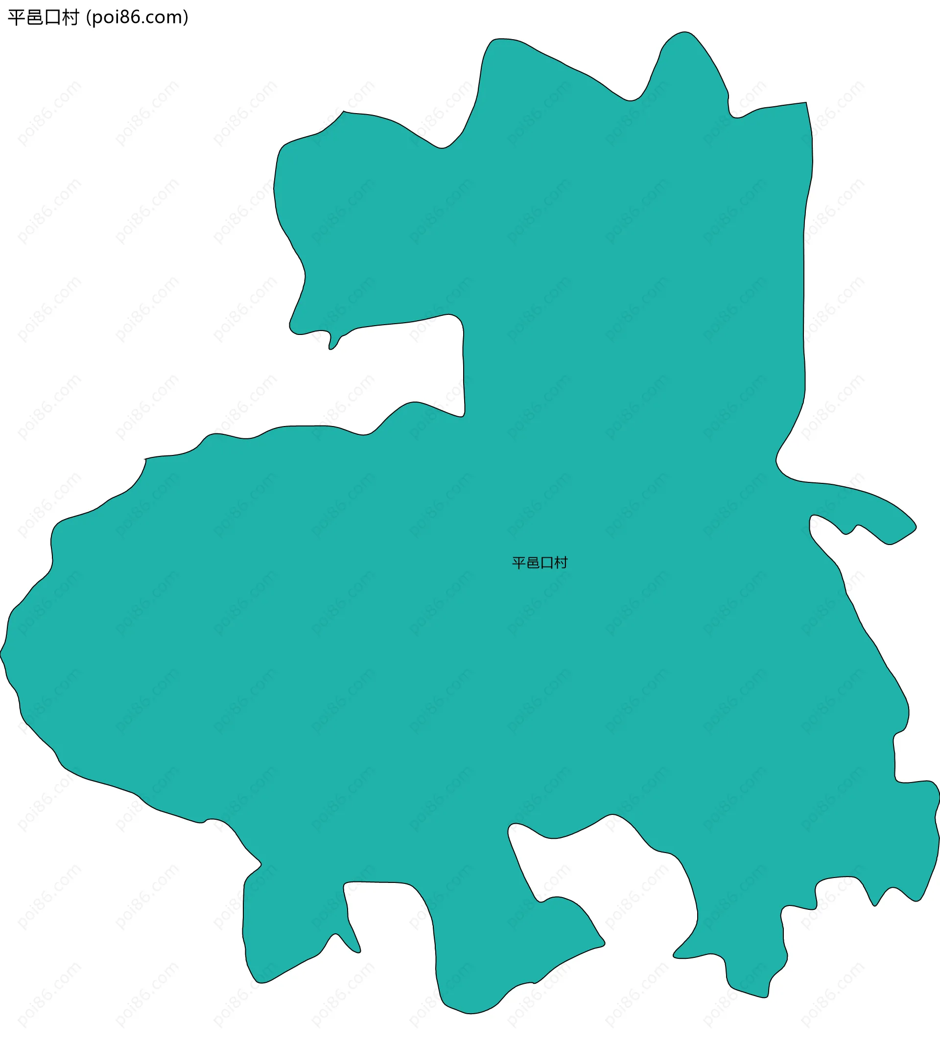 平邑口村边界地图
