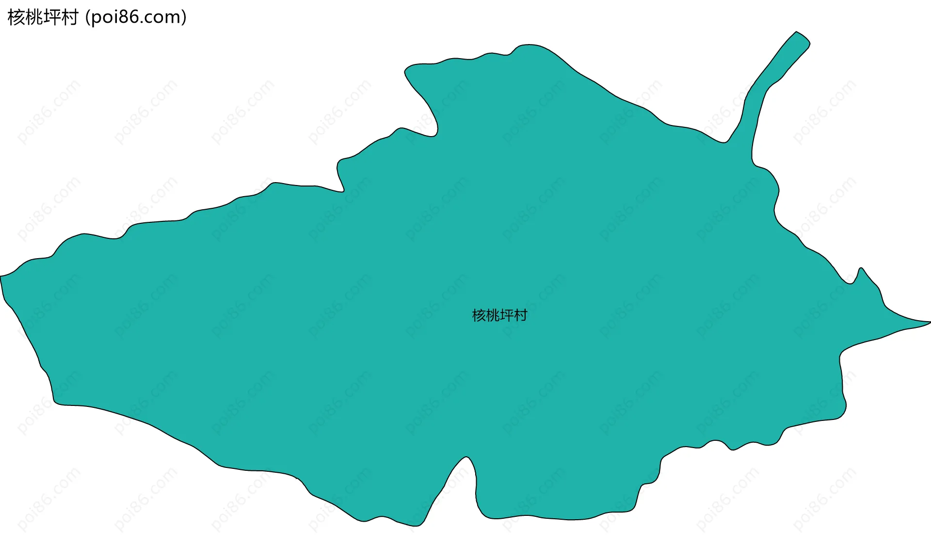 核桃坪村边界地图