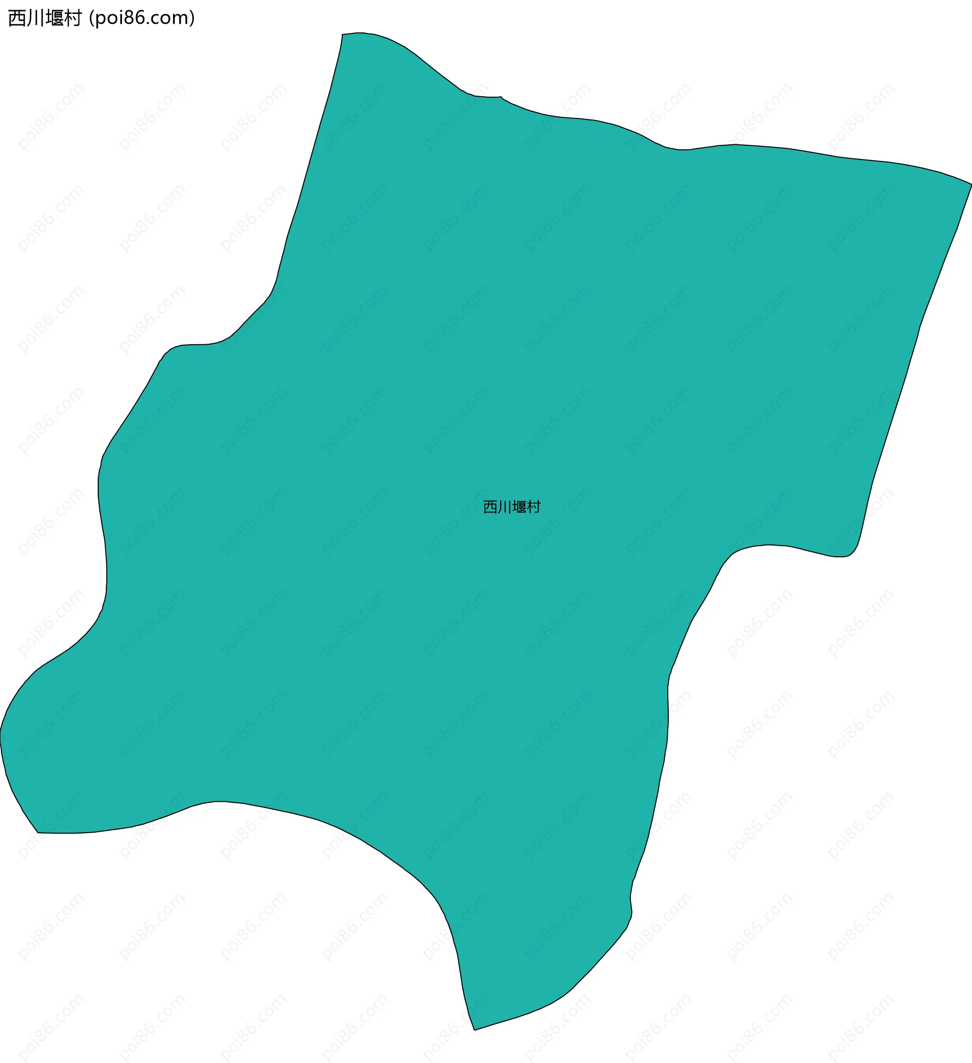 西川堰村边界地图