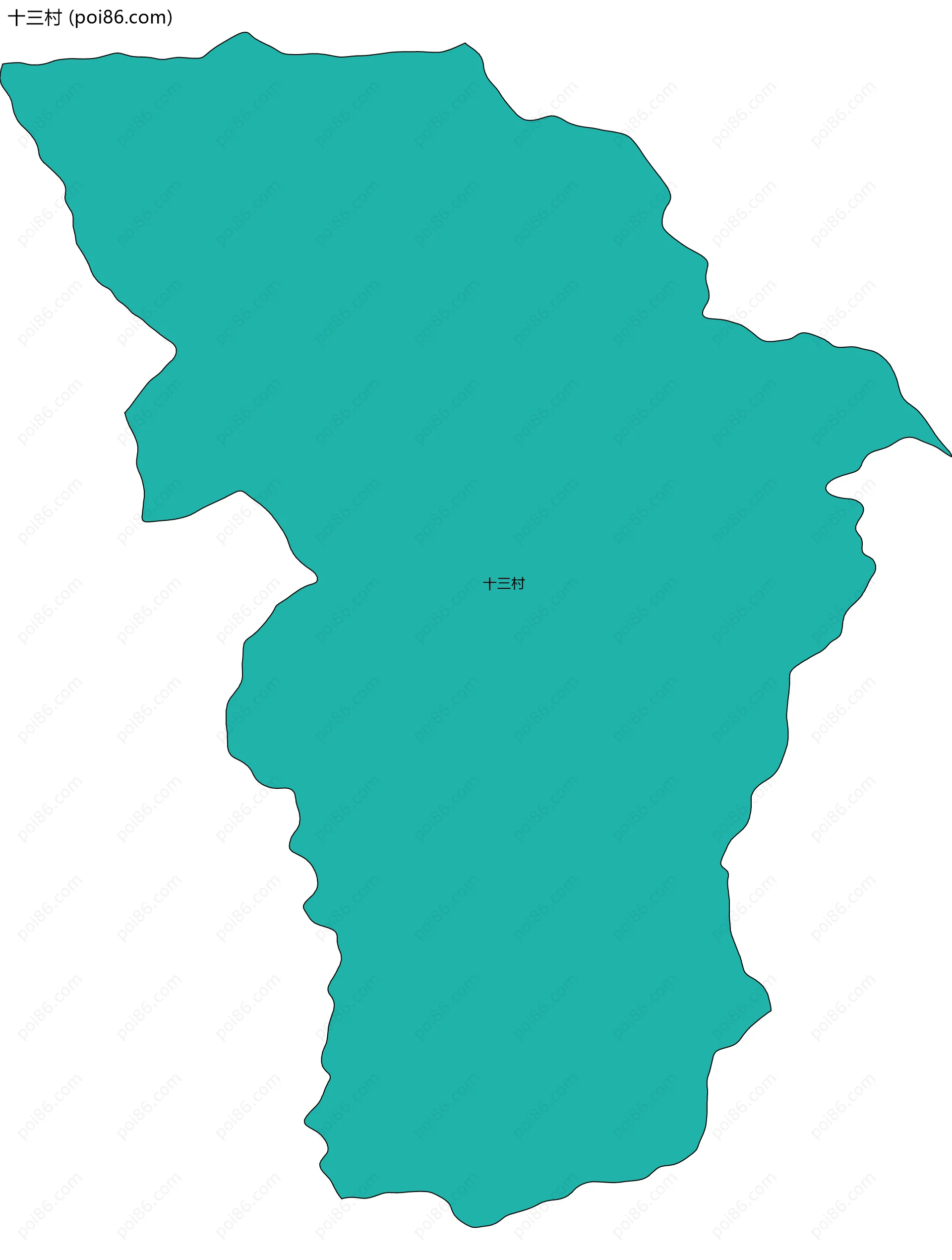 十三村边界地图