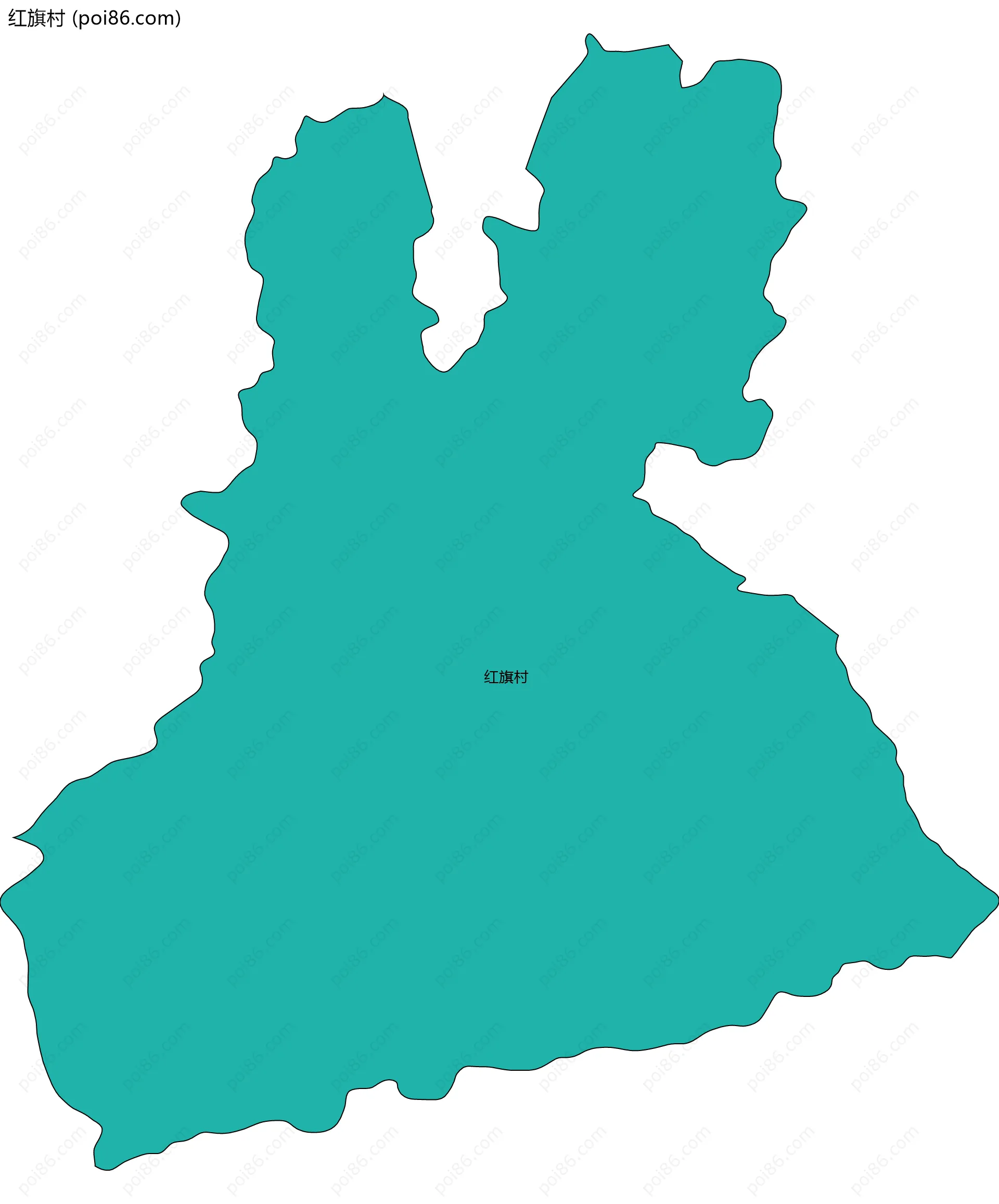 红旗村边界地图