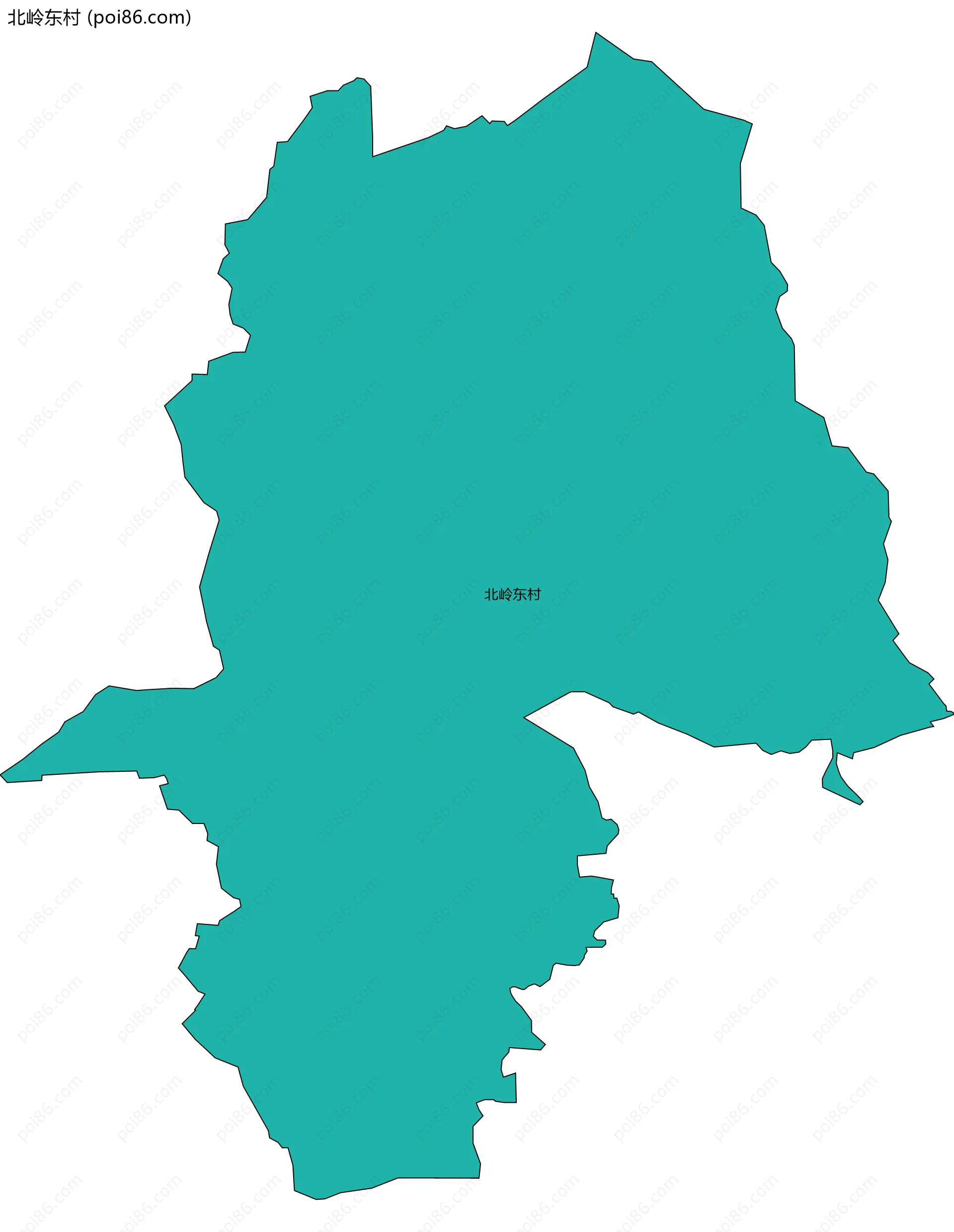 北岭东村边界地图