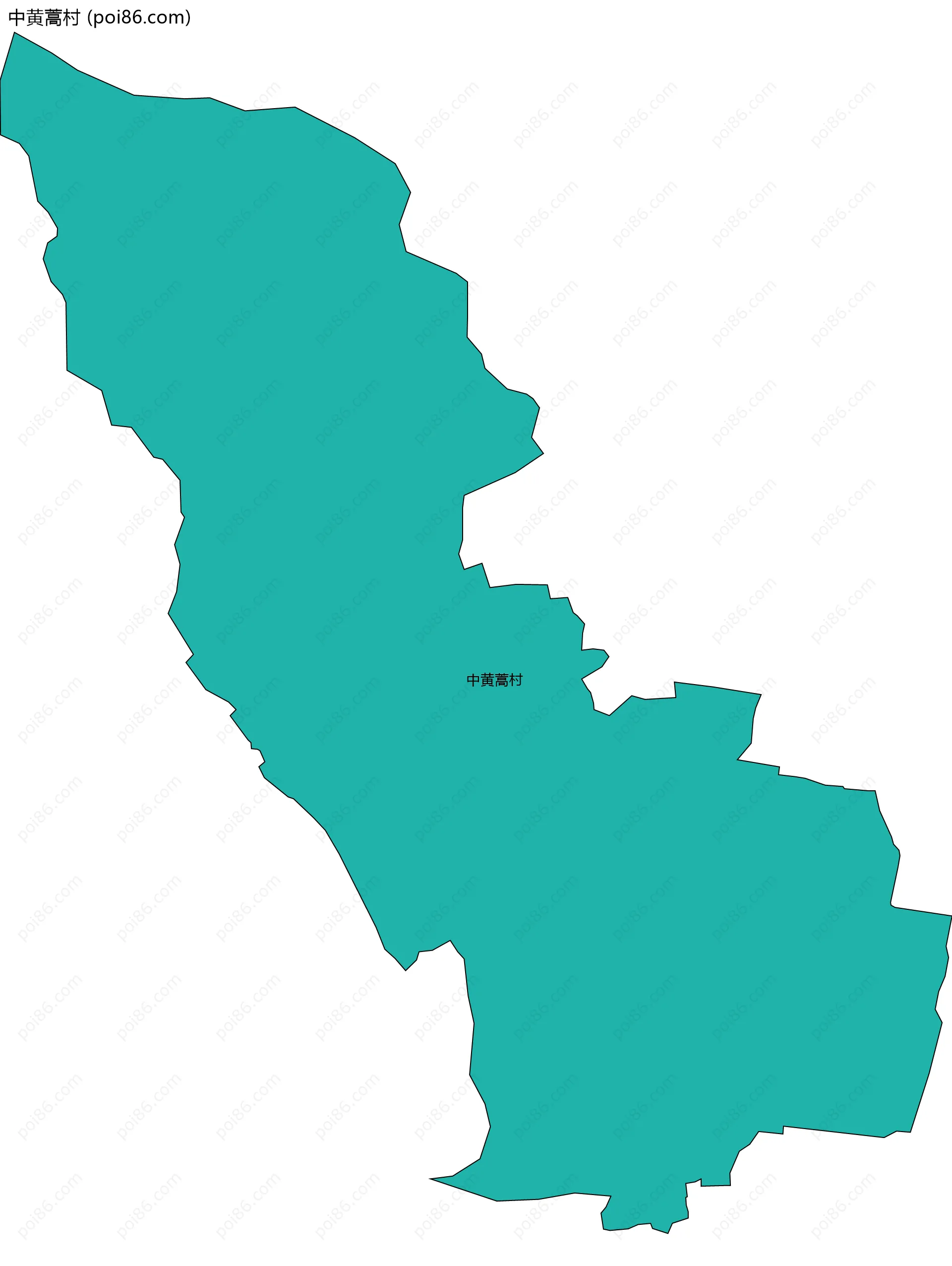 中黄蒿村边界地图