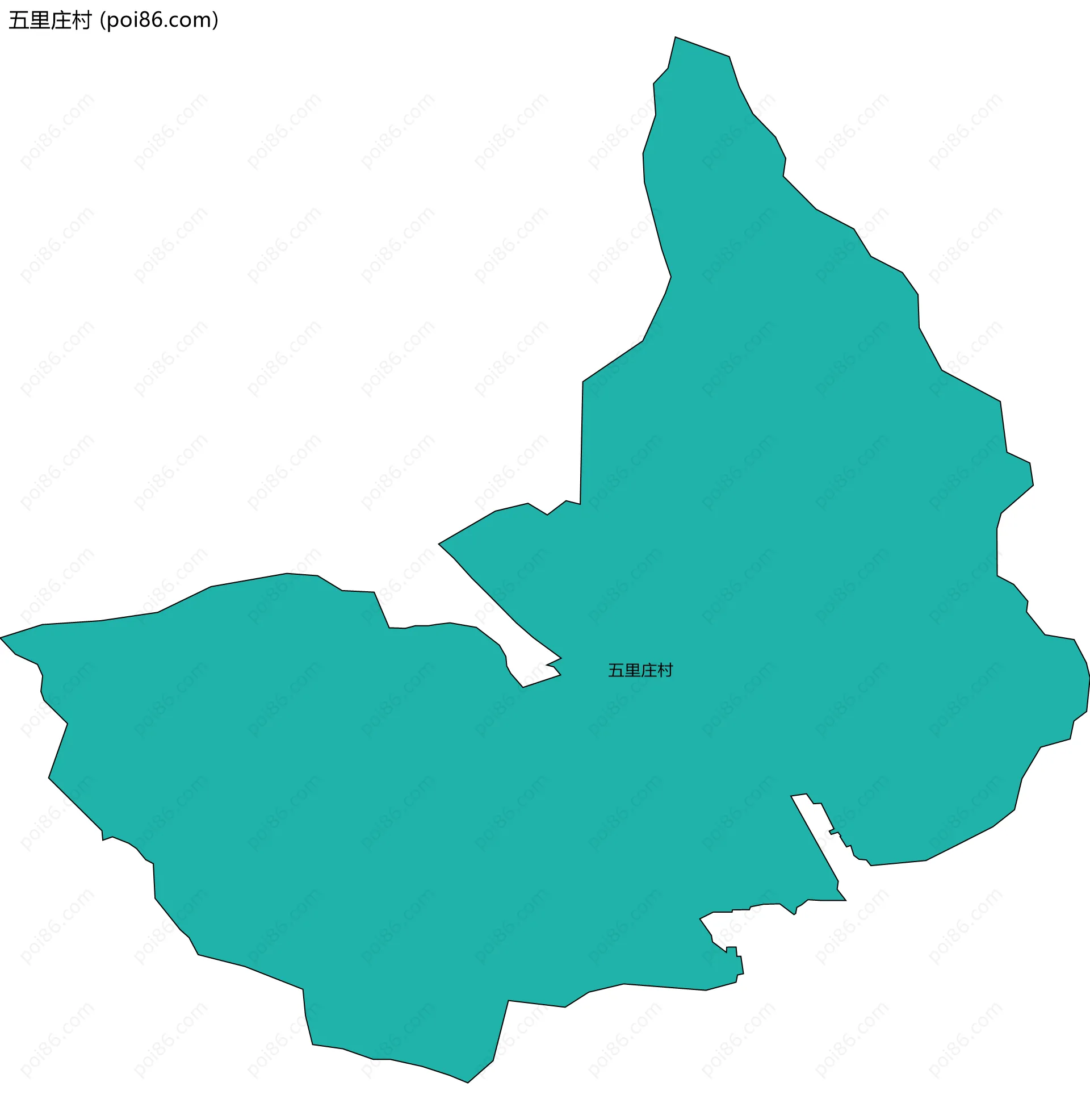 五里庄村边界地图