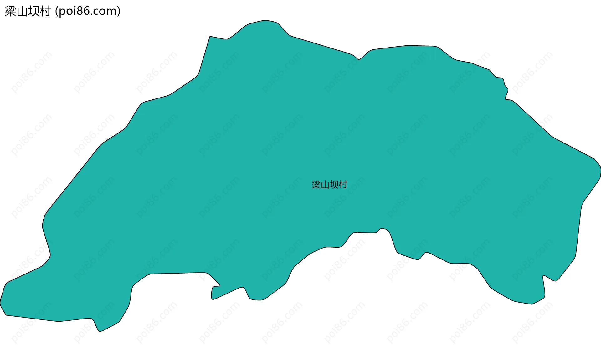 梁山坝村边界地图