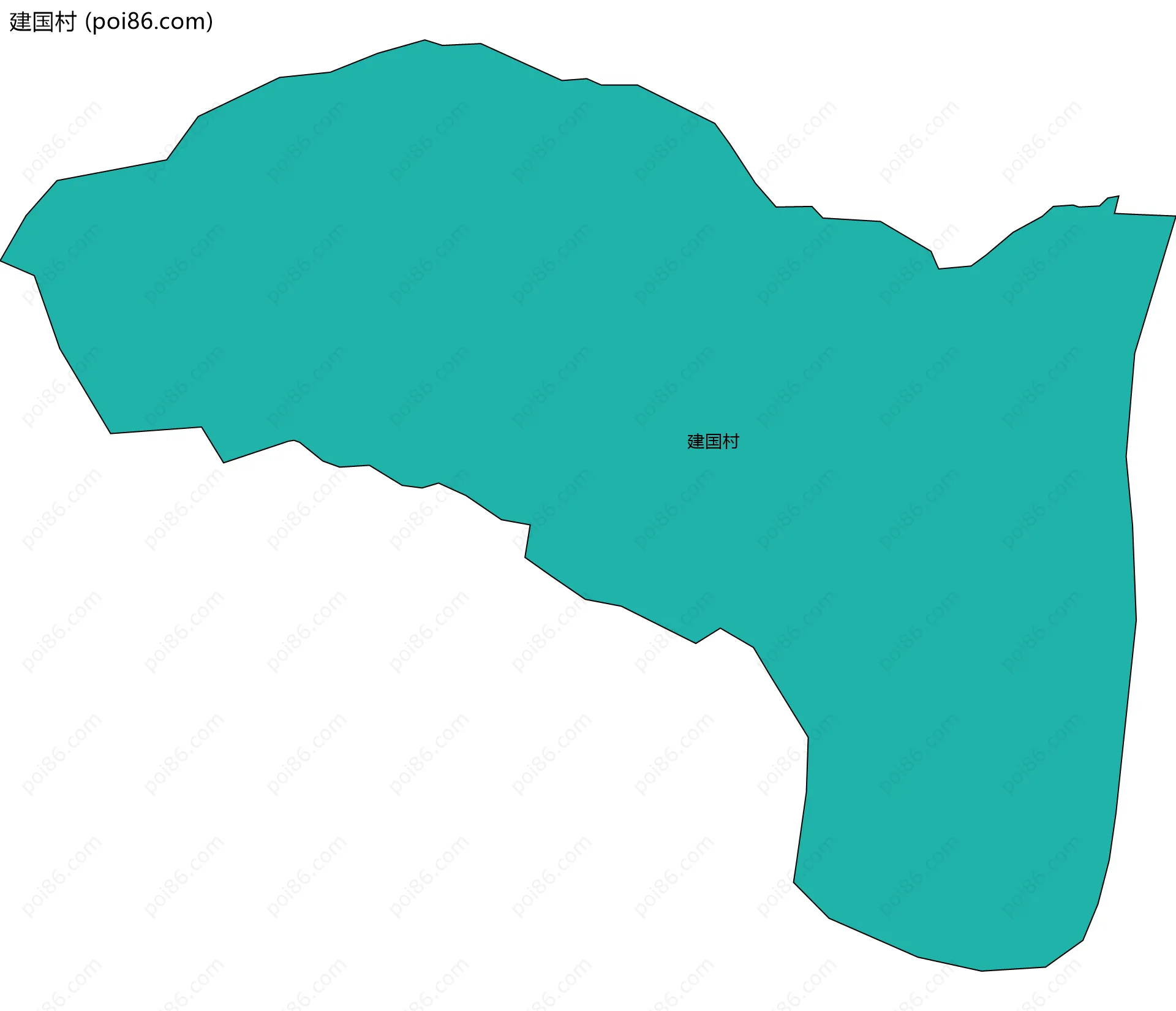 建国村边界地图