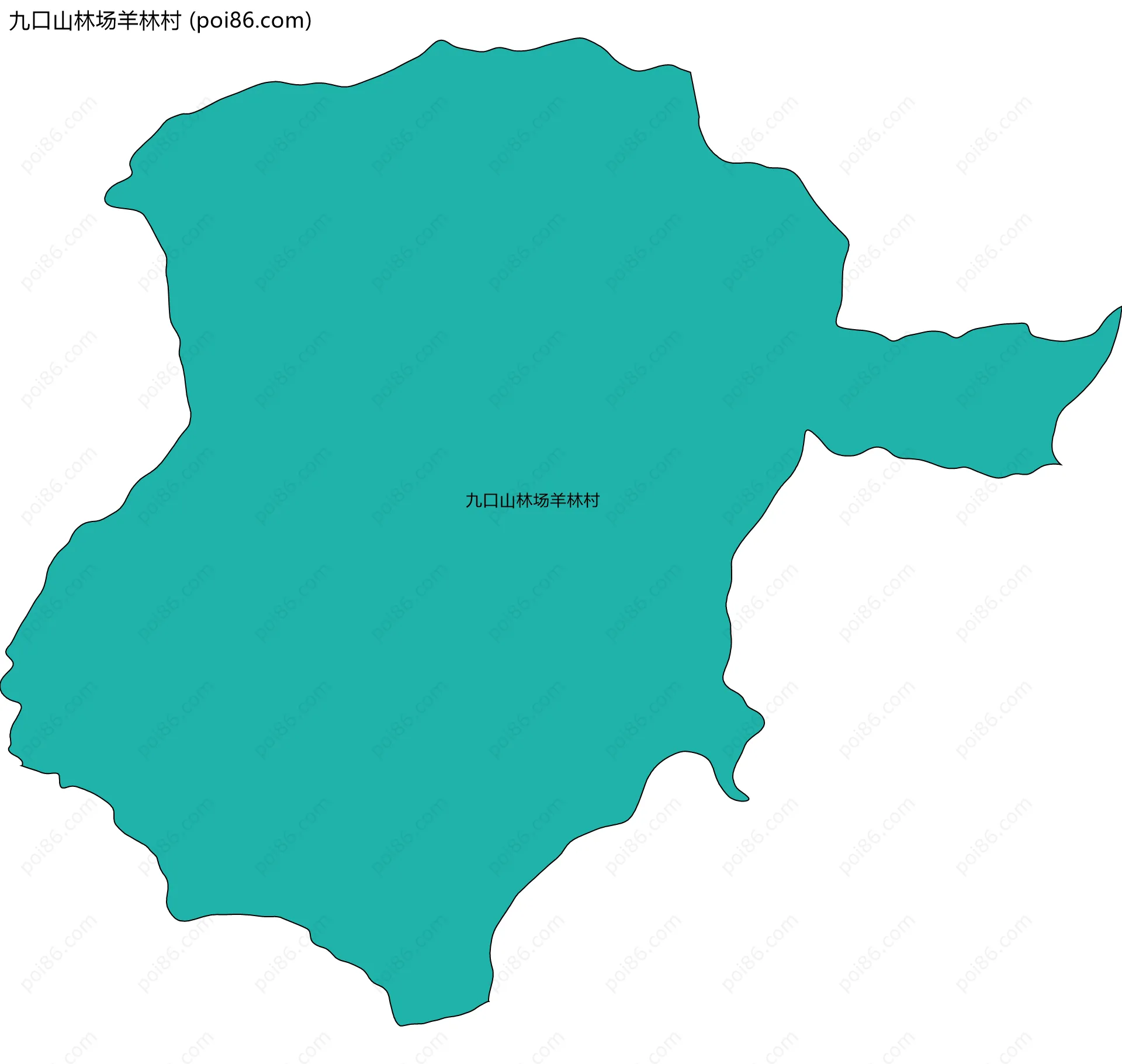 九口山林场羊林村边界地图