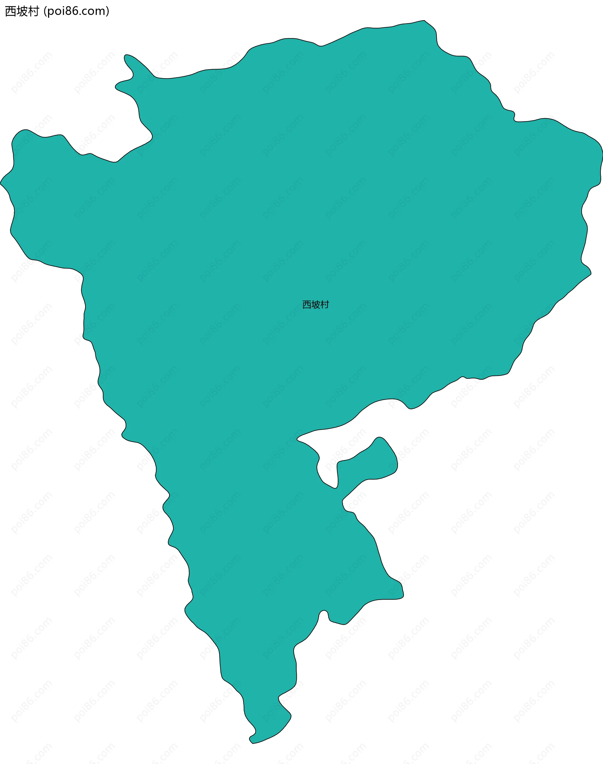 西坡村边界地图