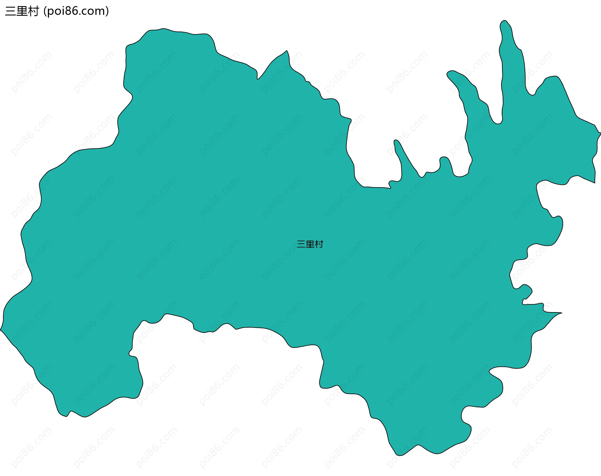 三里村边界地图