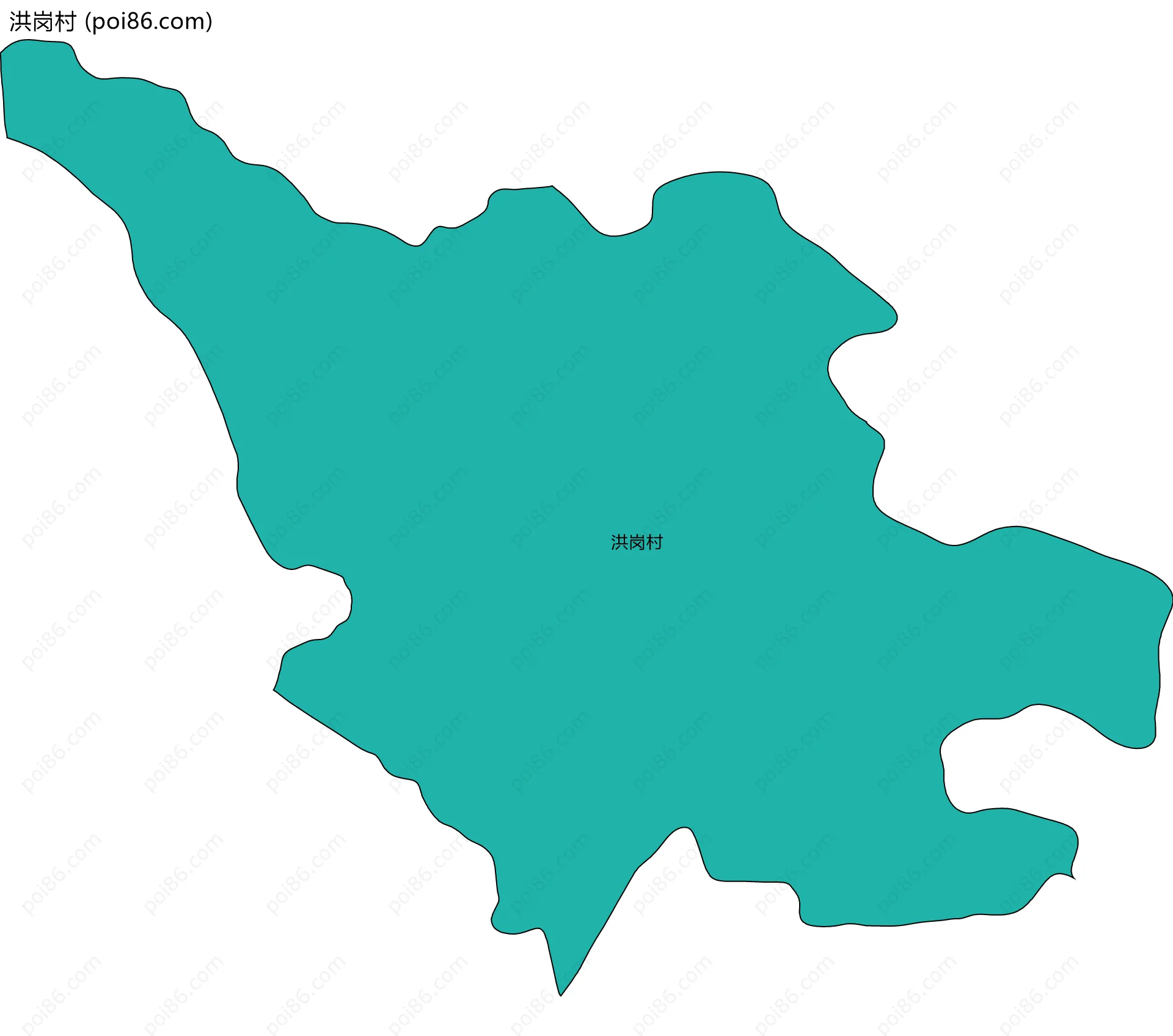 洪岗村边界地图