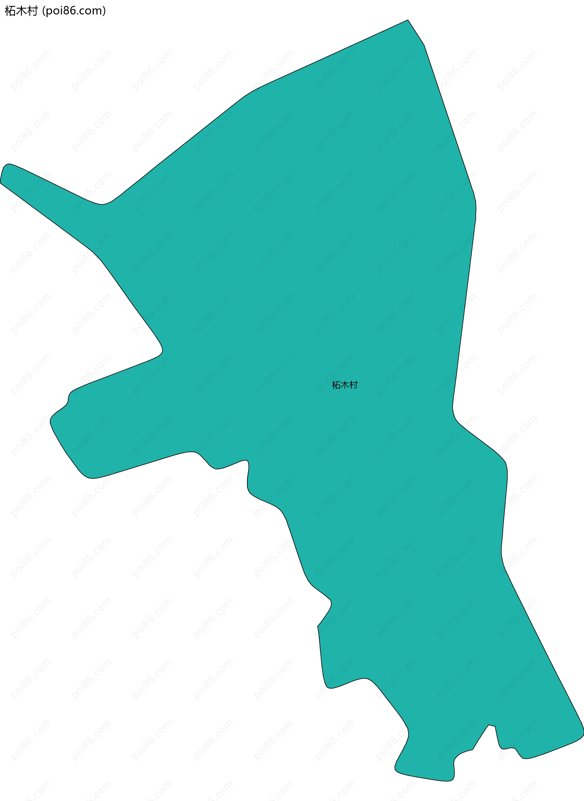 柘木村边界地图