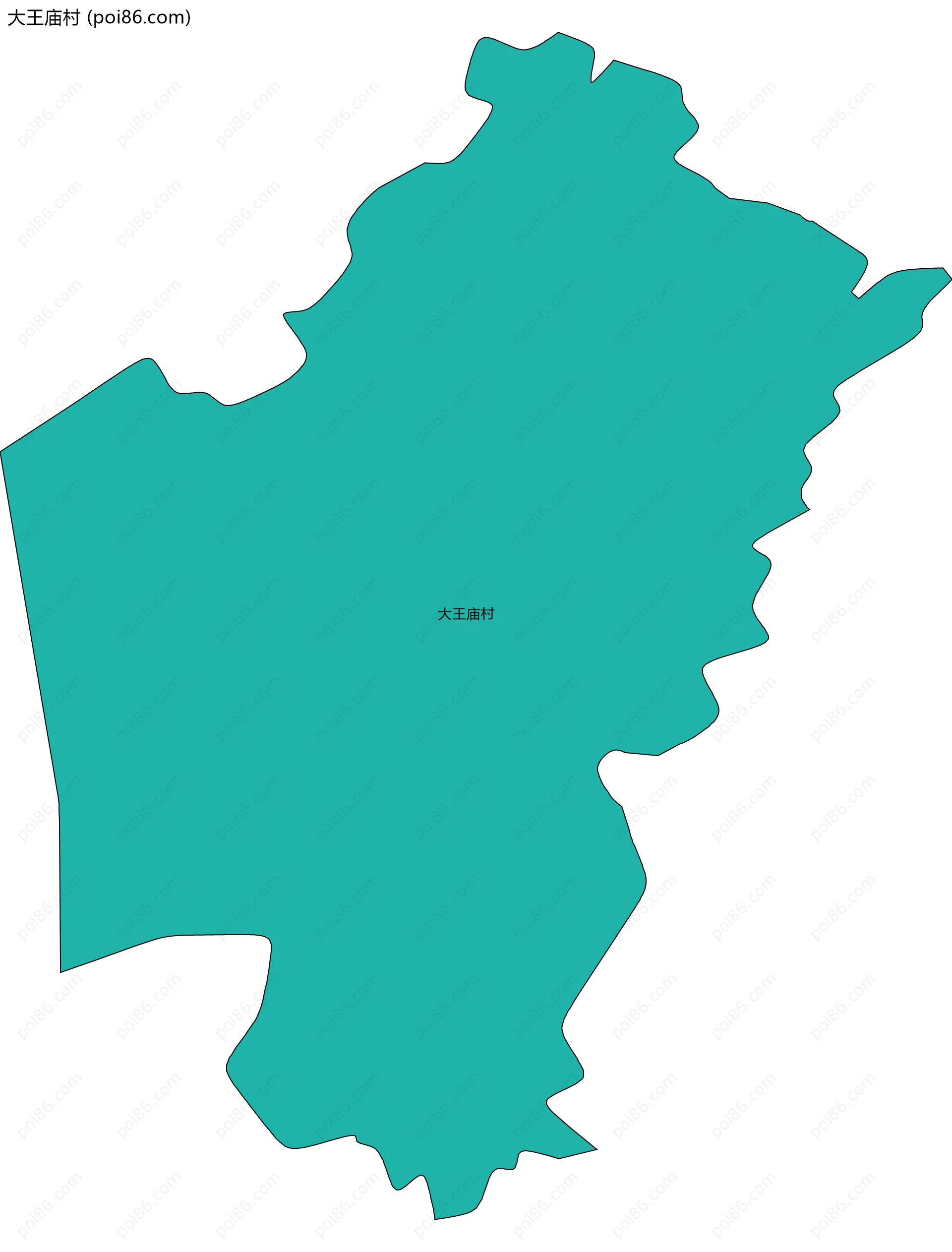 大王庙村边界地图