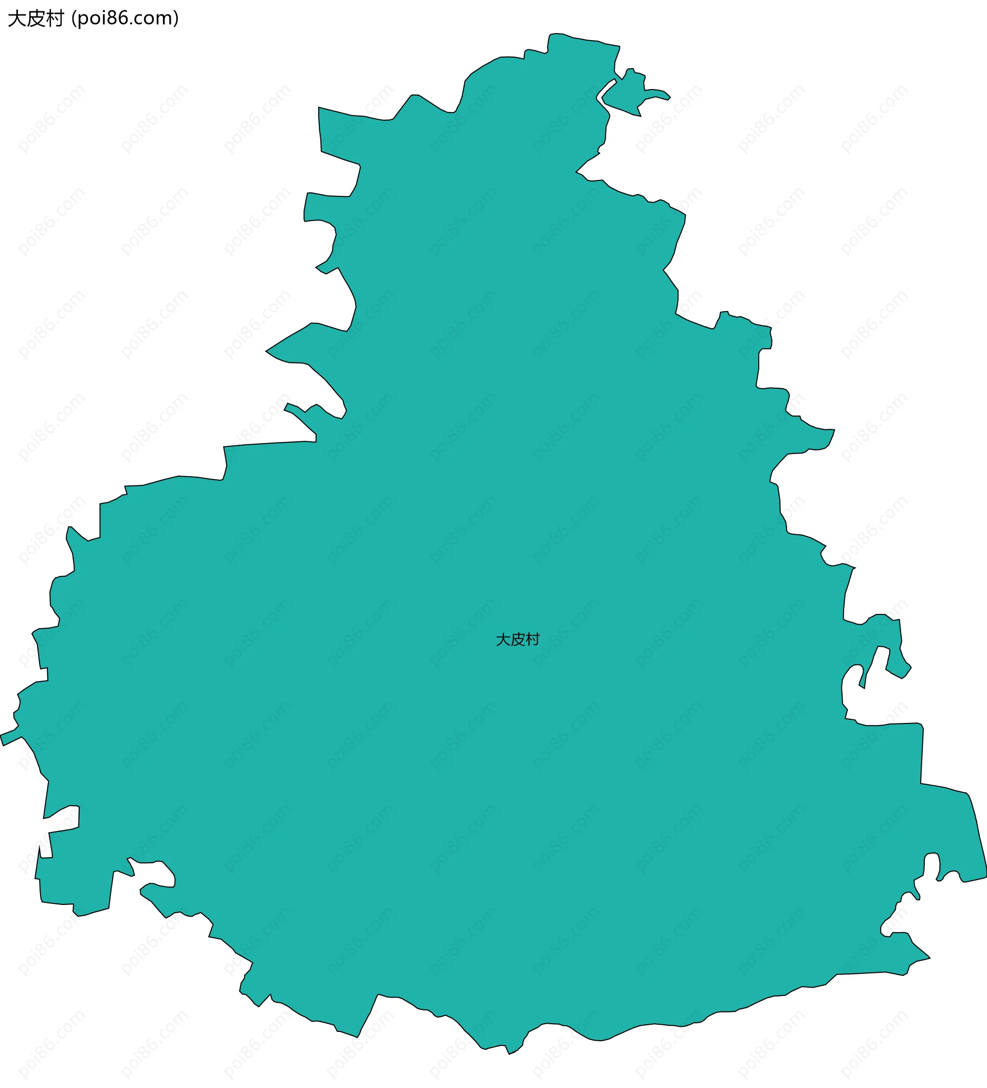 大皮村边界地图