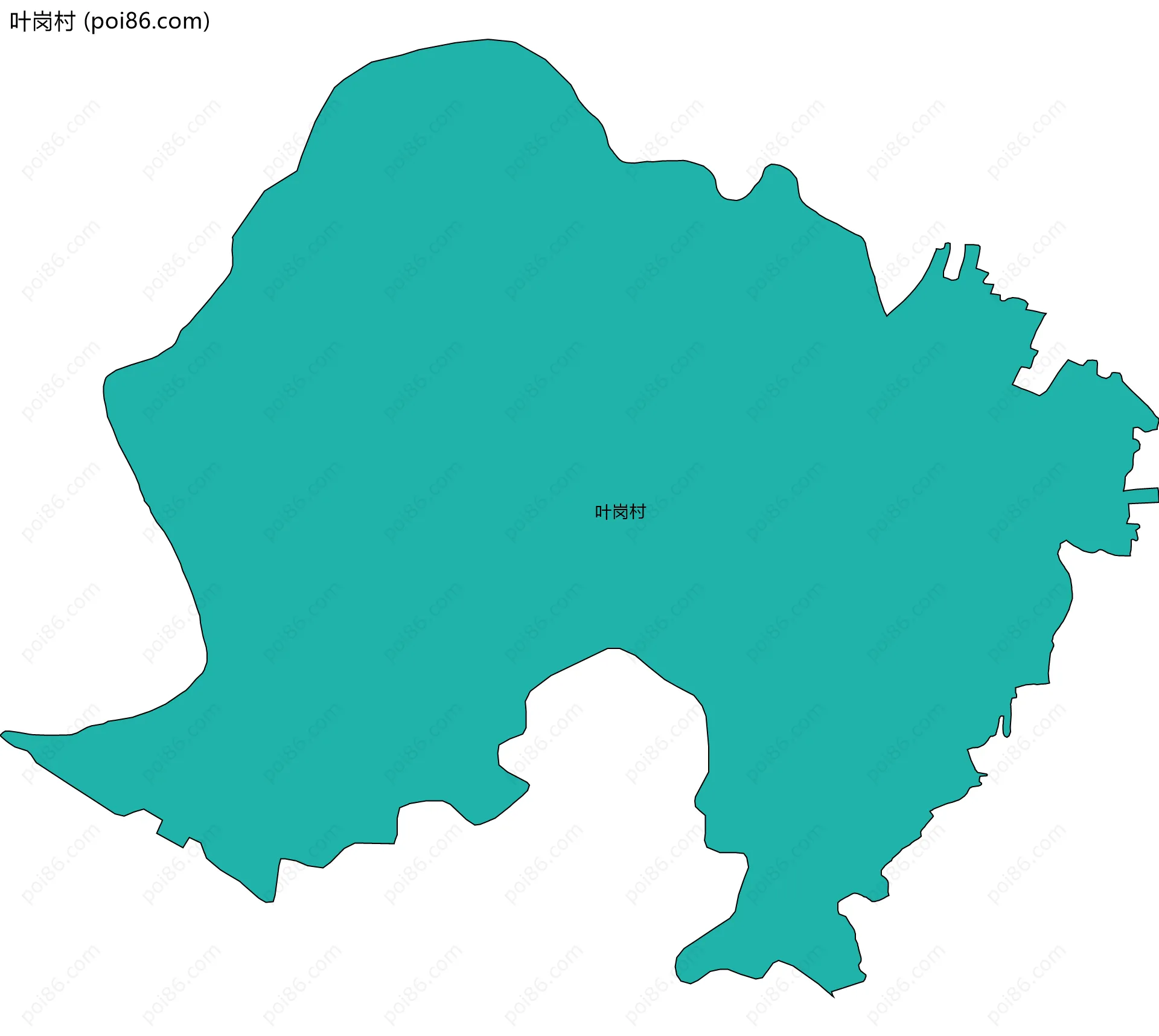 叶岗村边界地图