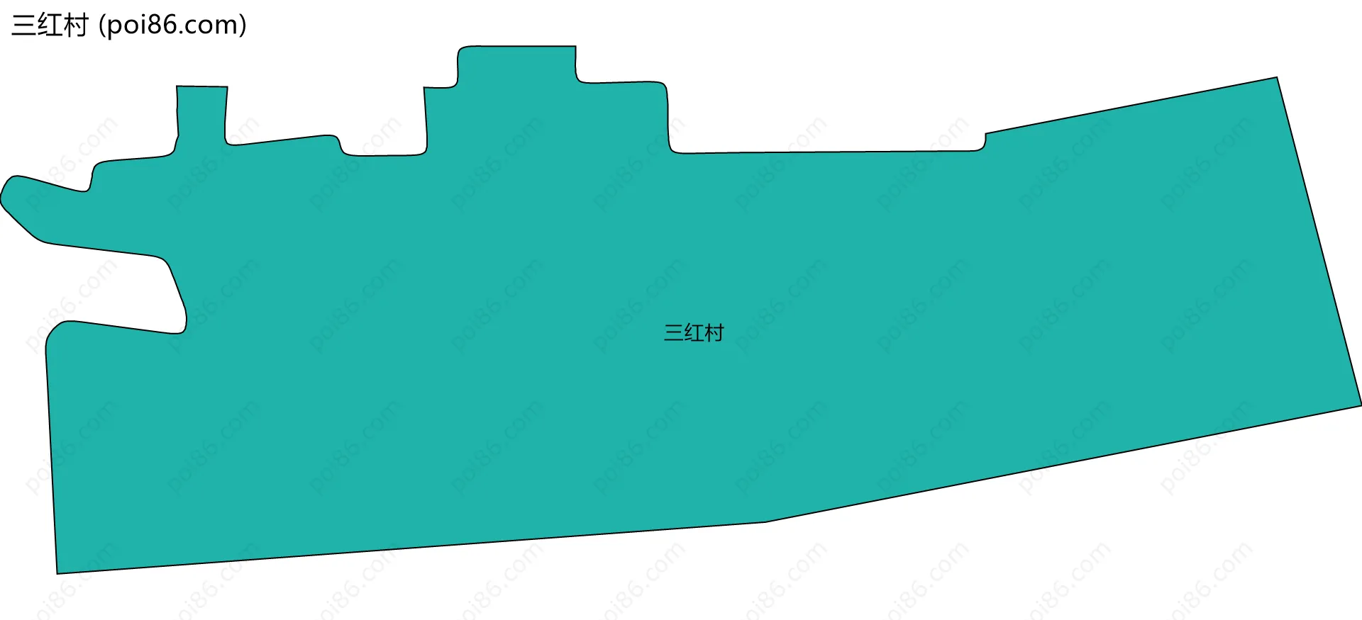 三红村边界地图