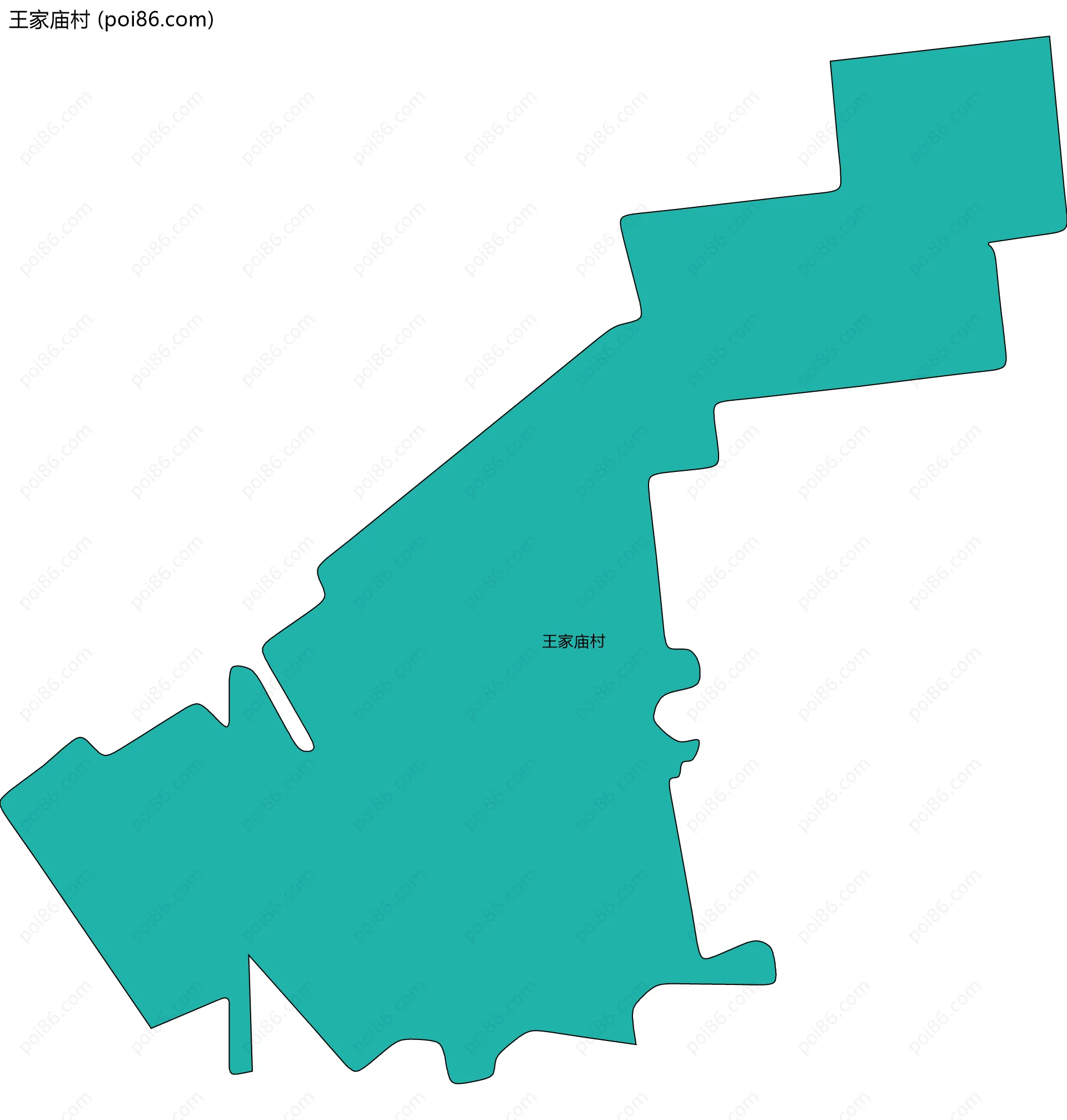 王家庙村边界地图