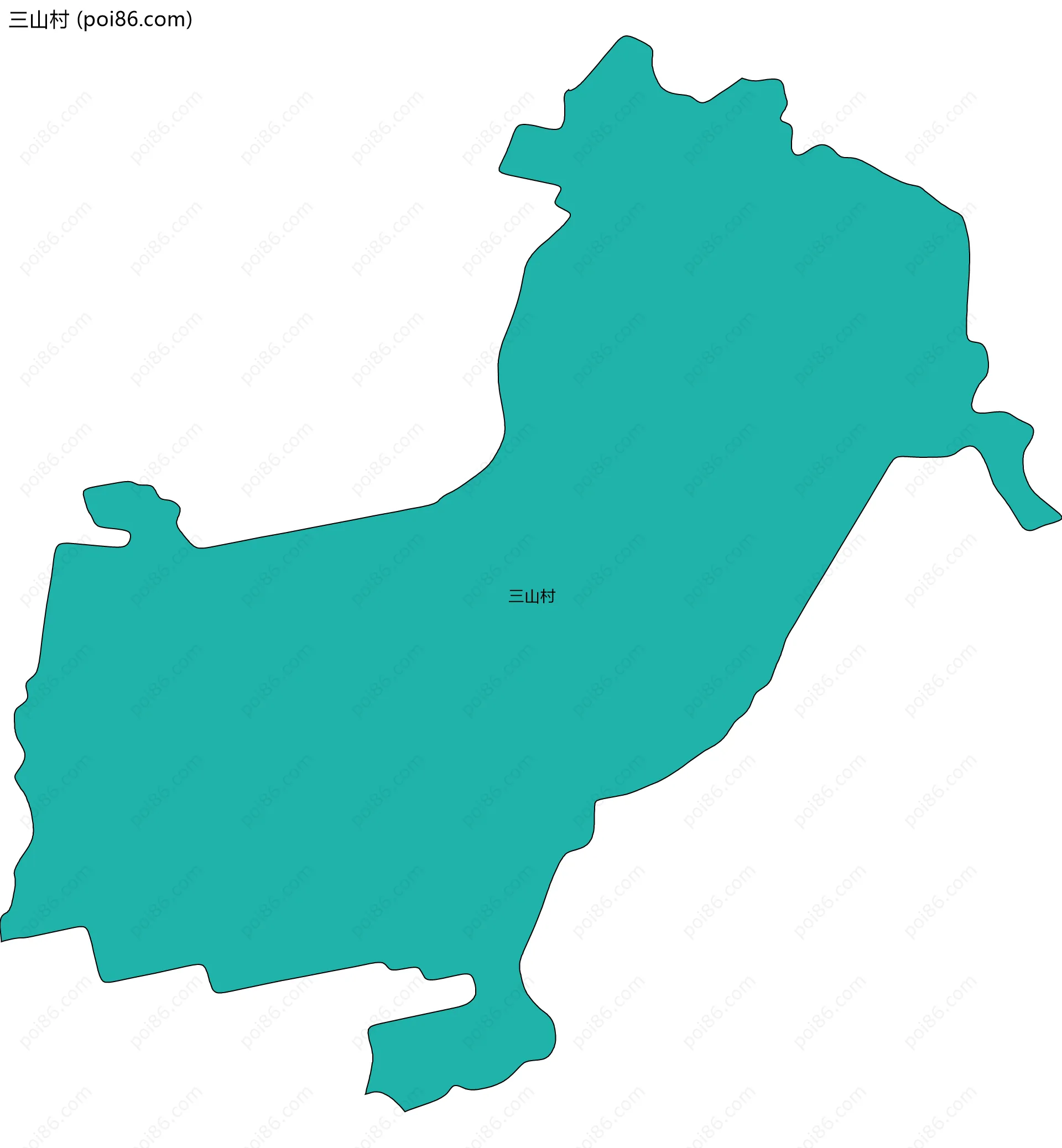 三山村边界地图