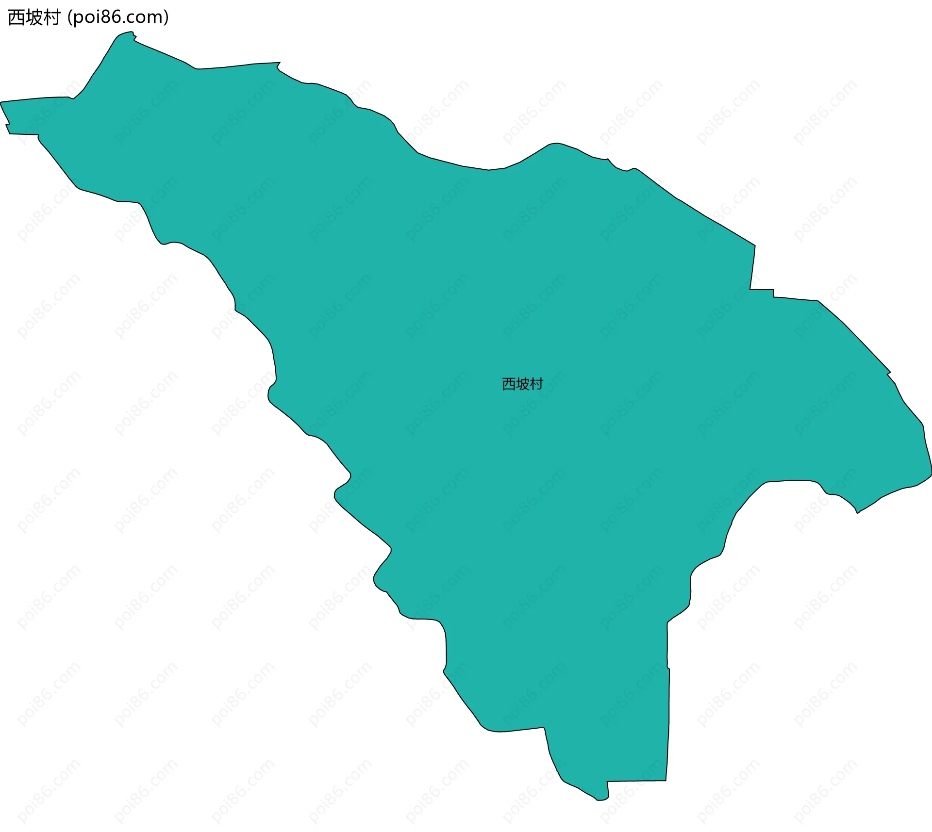 西坡村边界地图