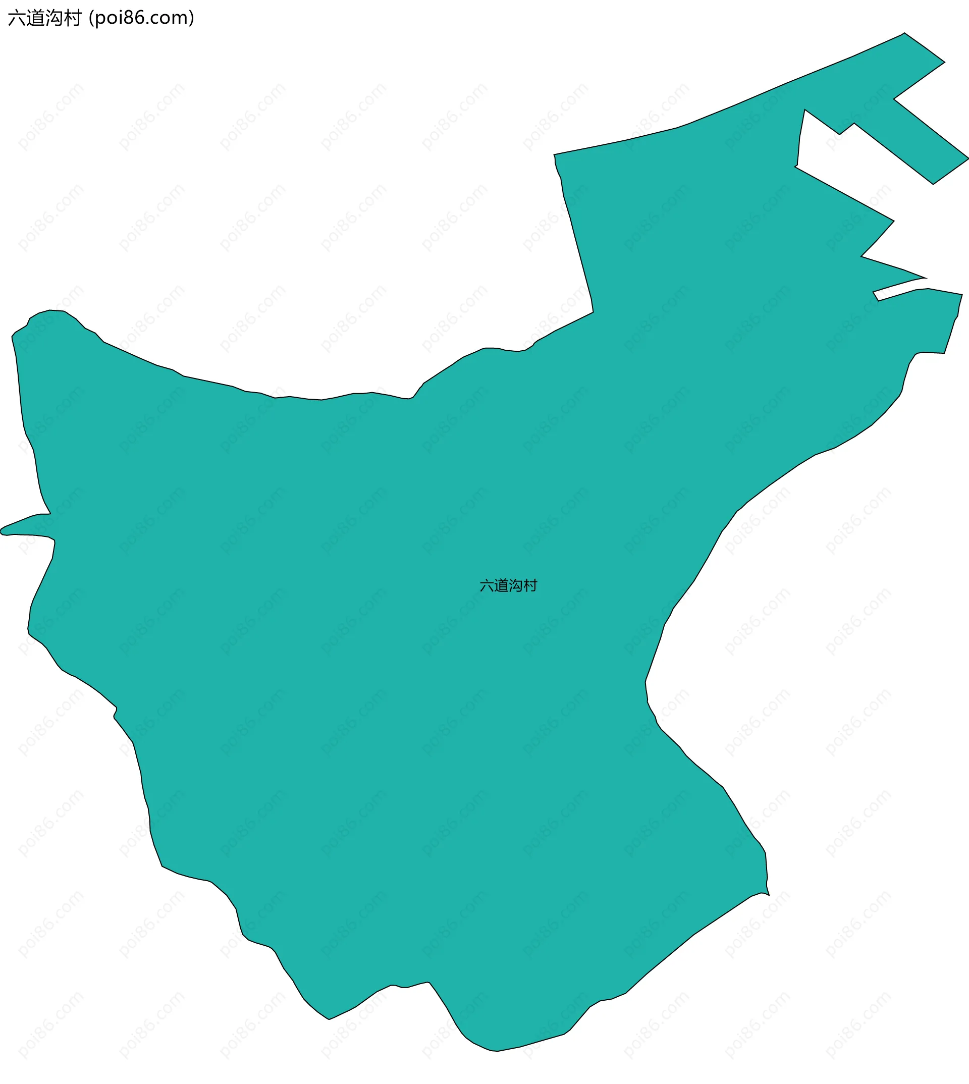 六道沟村边界地图