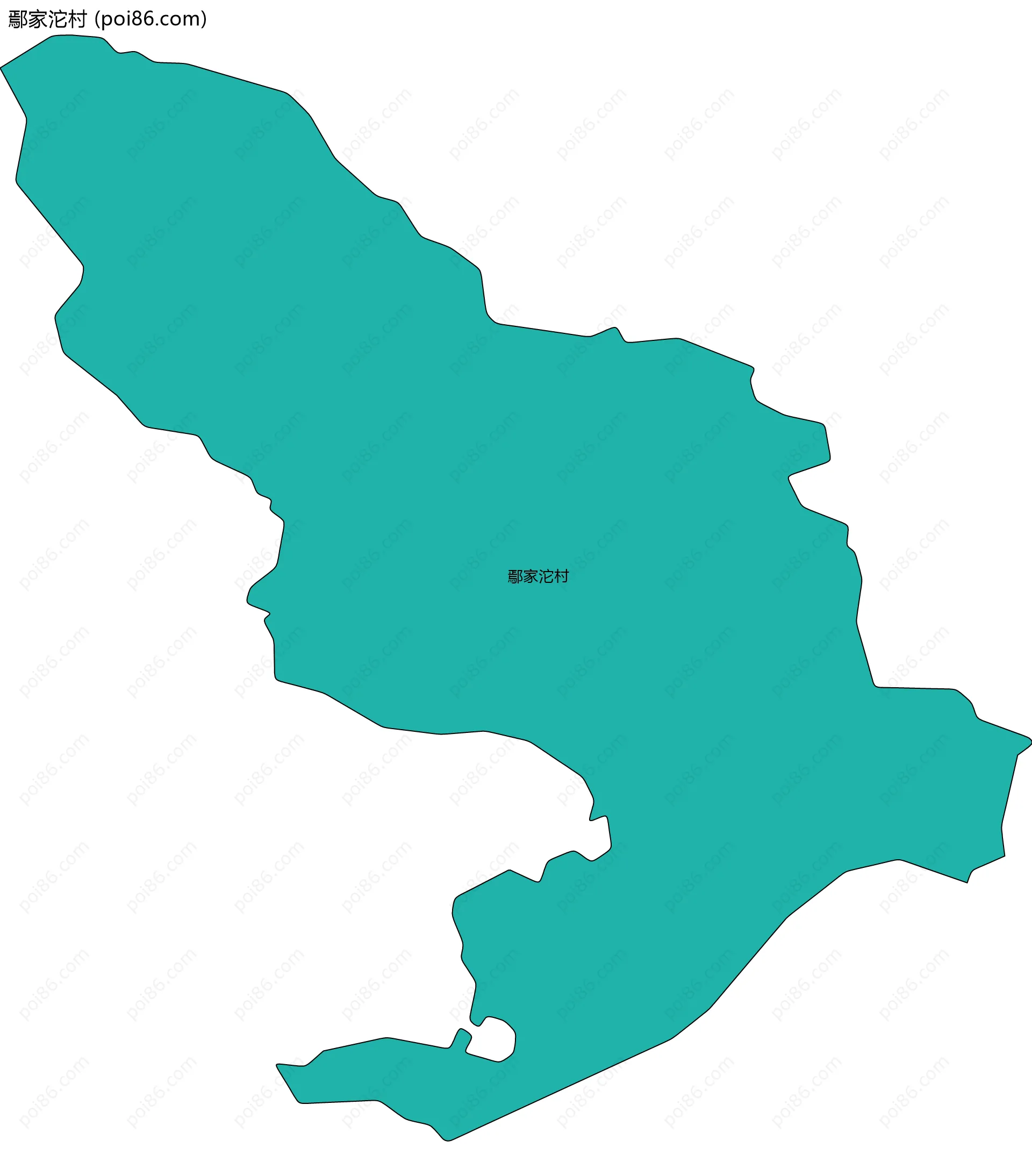 鄢家沱村边界地图