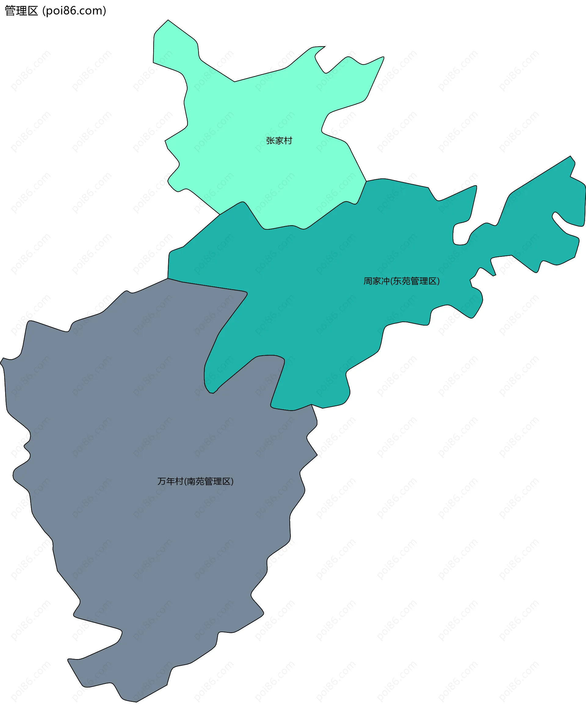 管理区边界地图(五级行政区划)