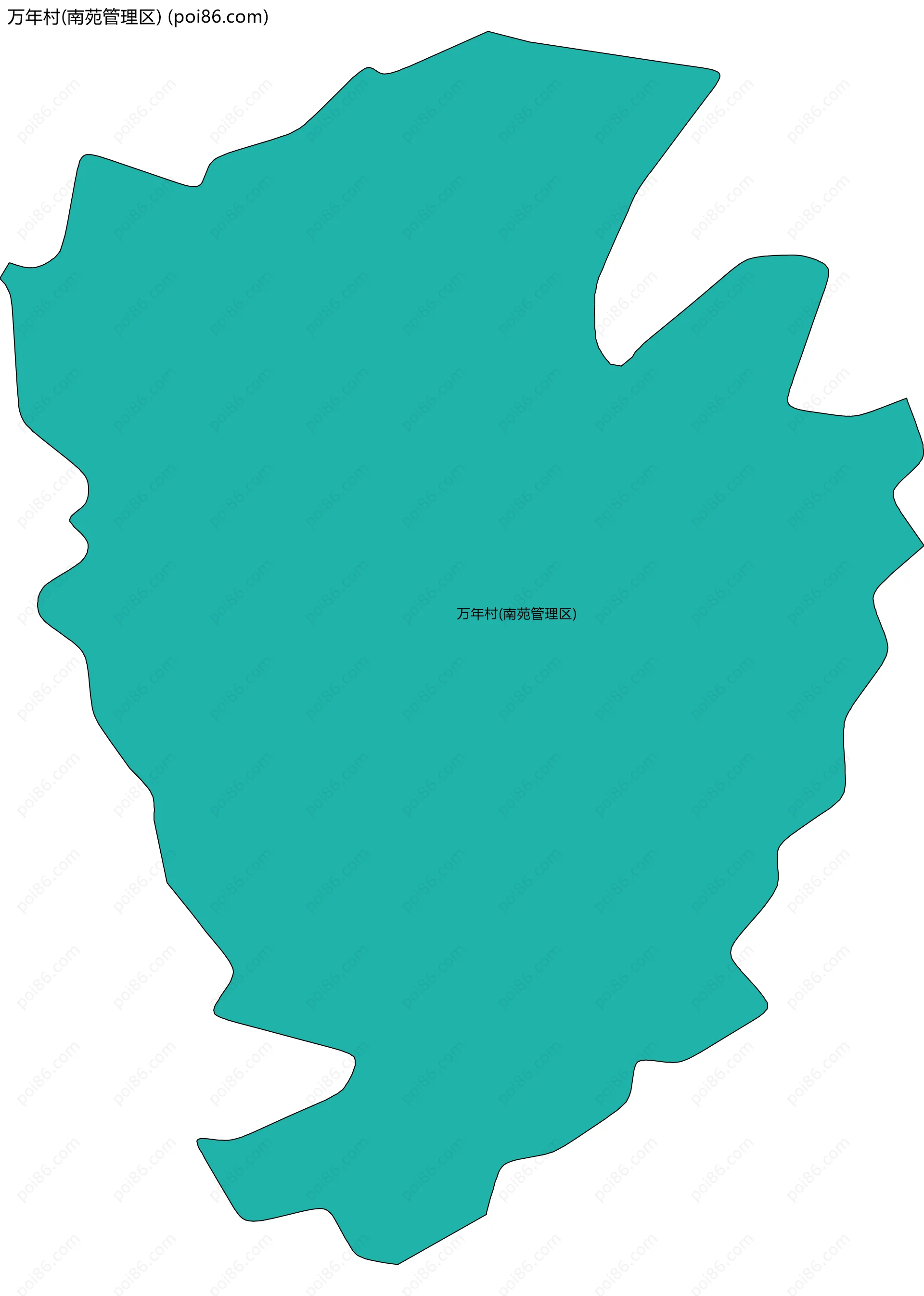 万年村(南苑管理区)边界地图