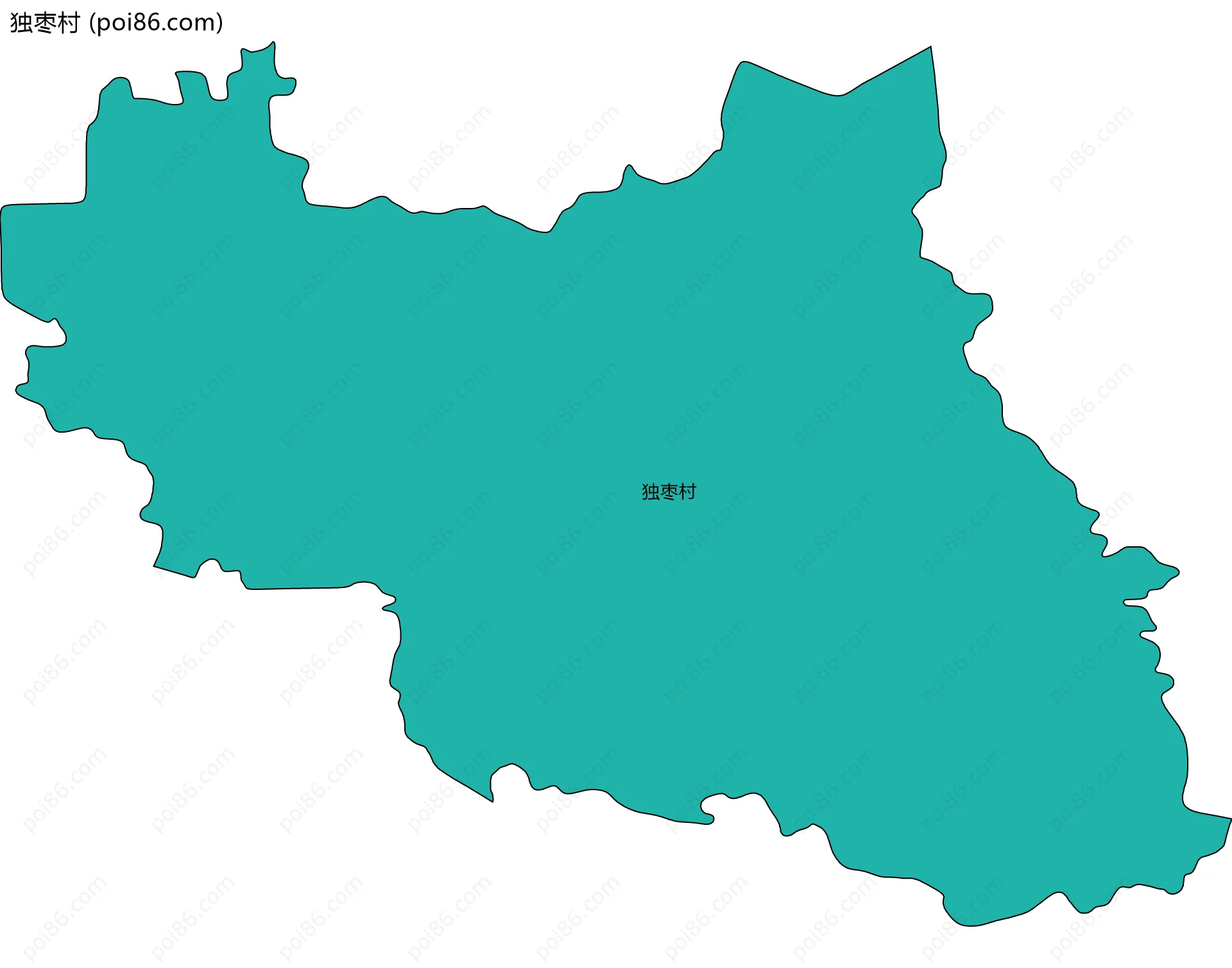 独枣村边界地图