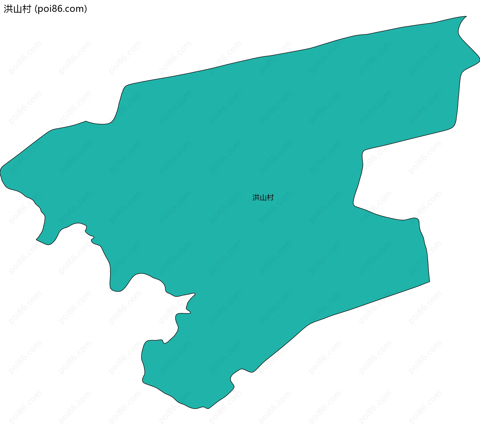 洪山村边界地图