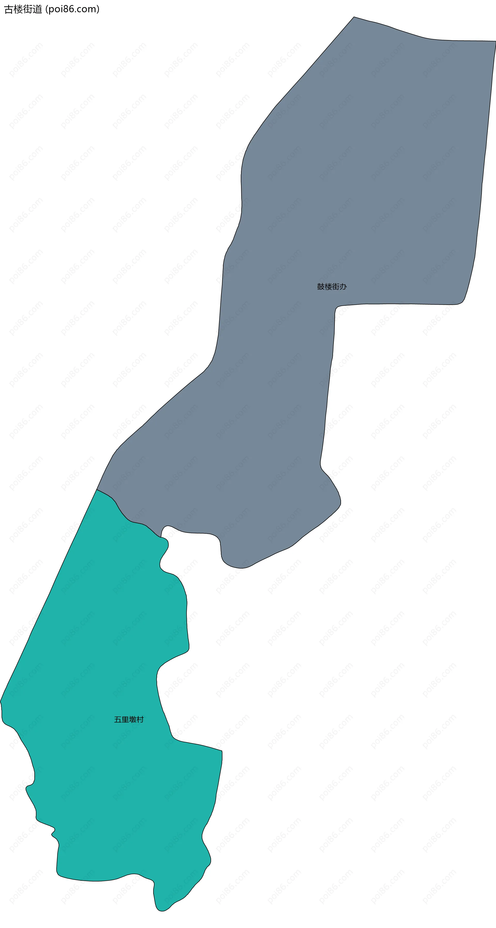 古楼街道边界地图(五级行政区划)