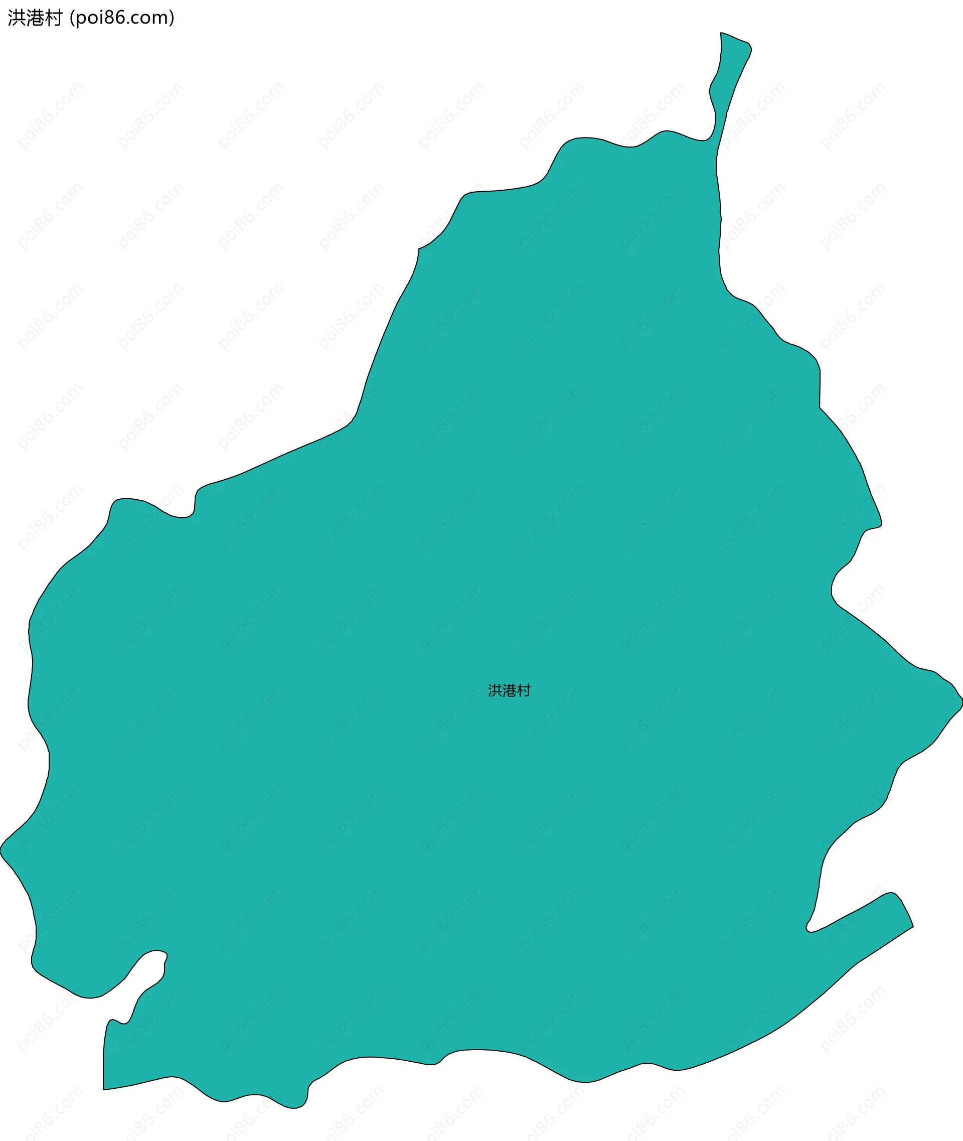 洪港村边界地图