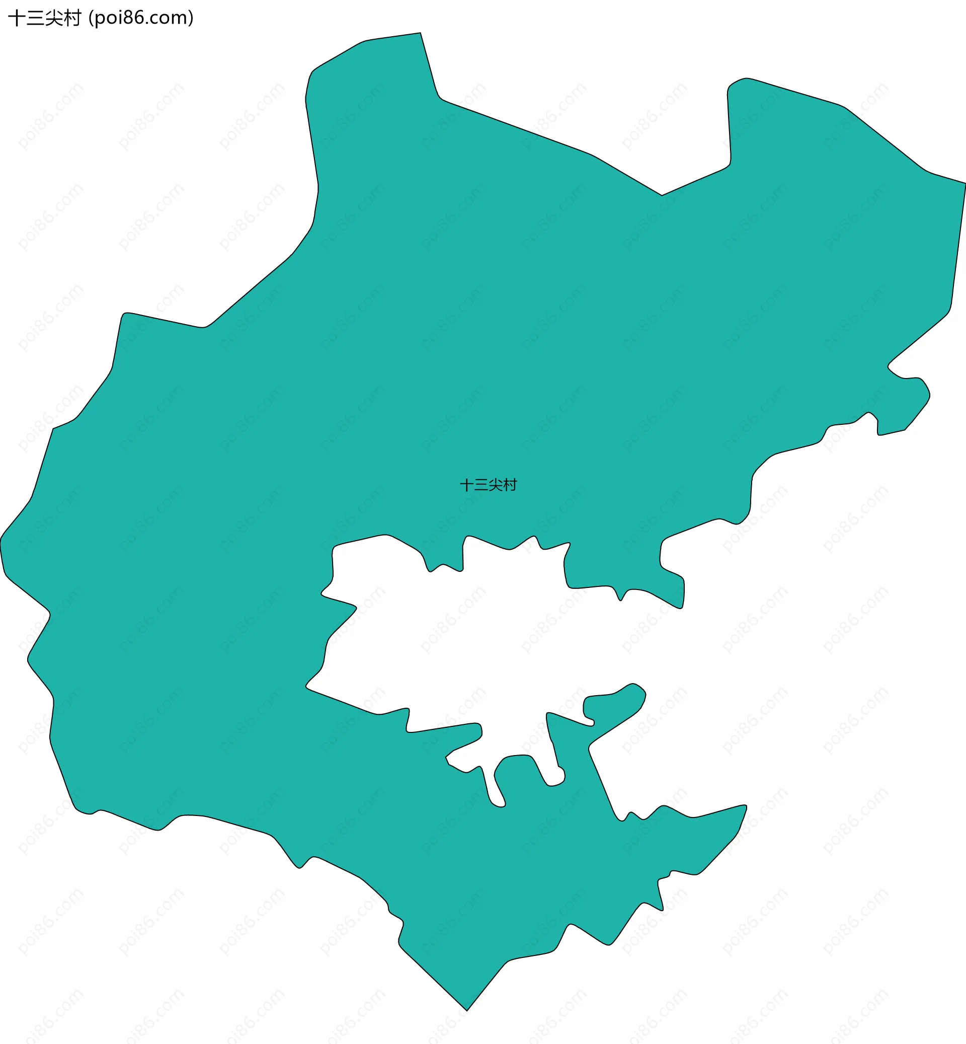 十三尖村边界地图