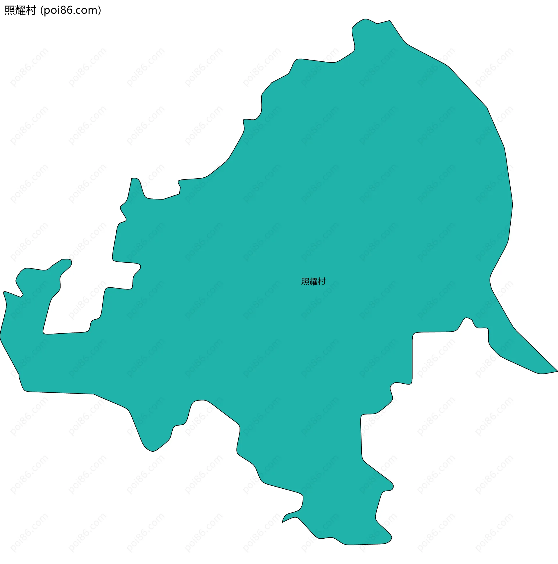 照耀村边界地图