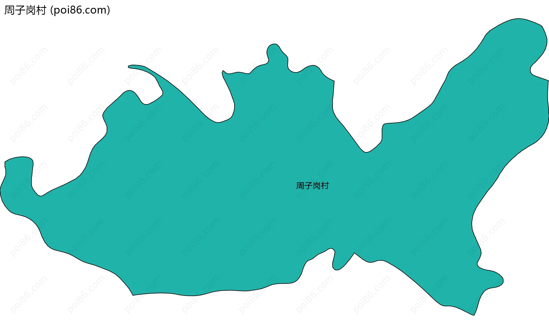 周子岗村边界地图