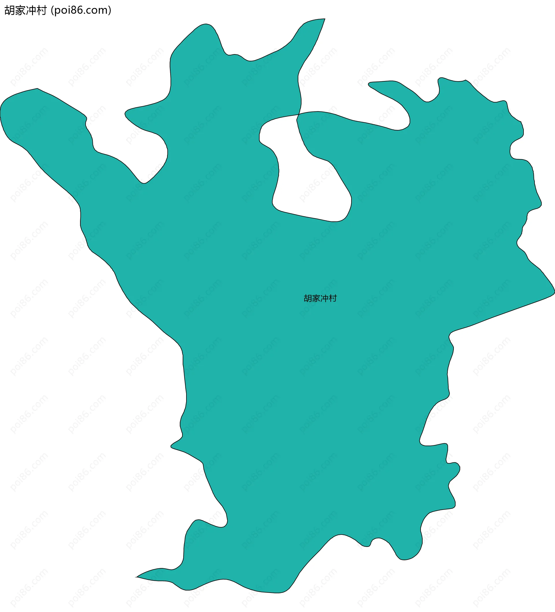 胡家冲村边界地图